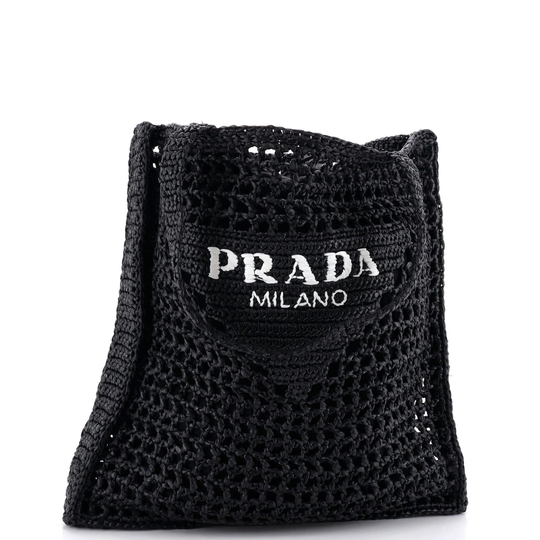 Triangle Logo Open Tote Raffia