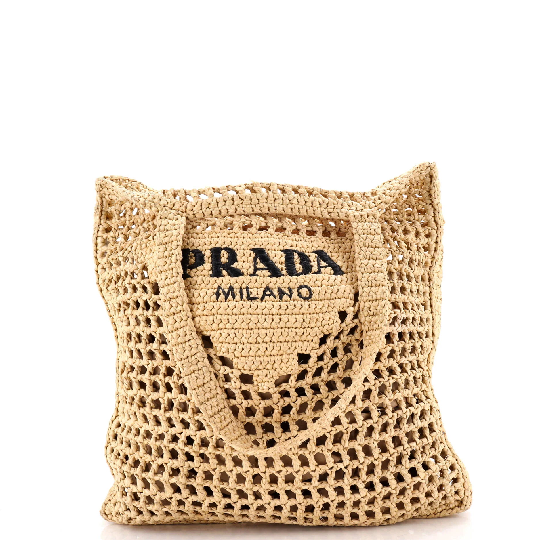 Triangle Logo Open Tote Raffia