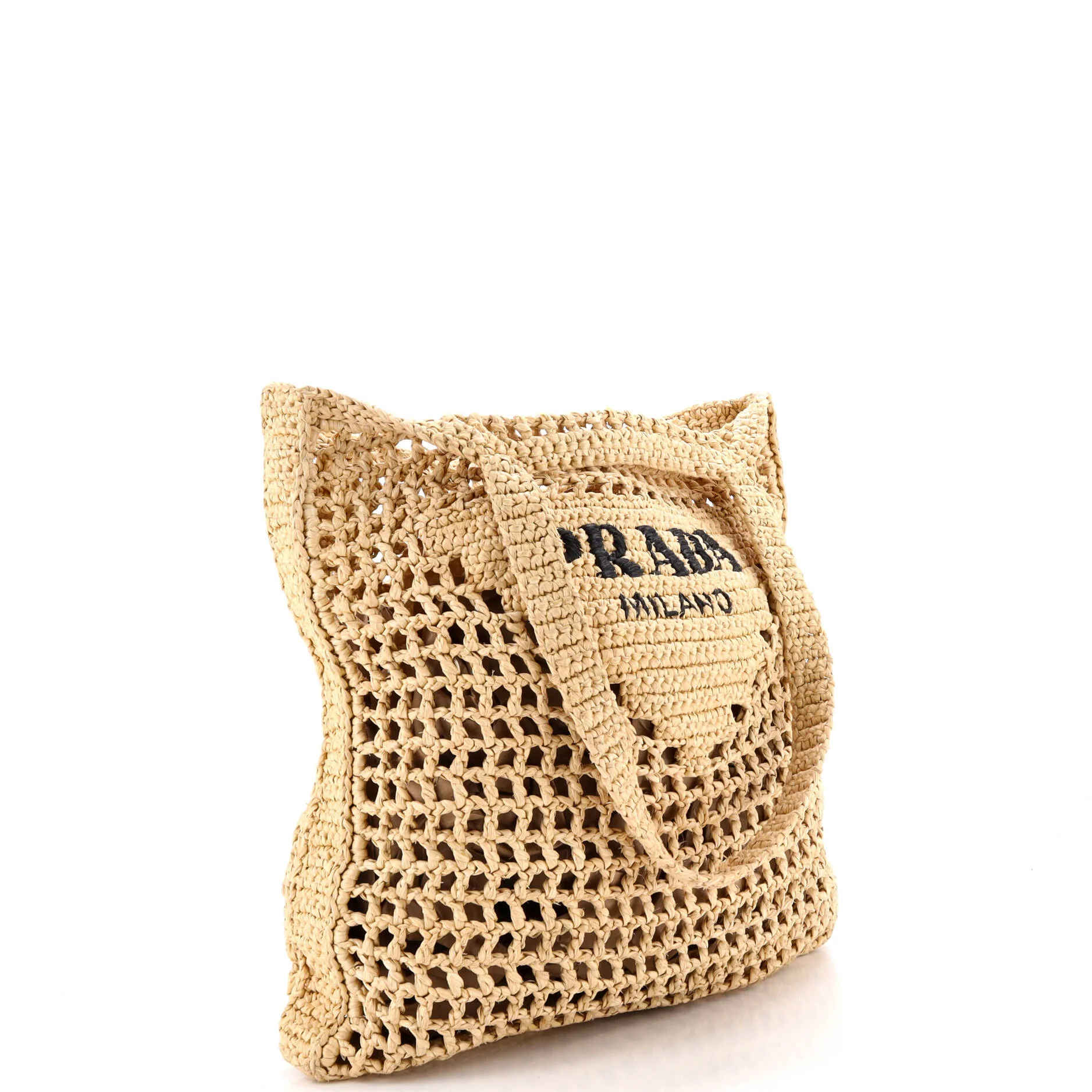 Triangle Logo Open Tote Raffia - Image 2