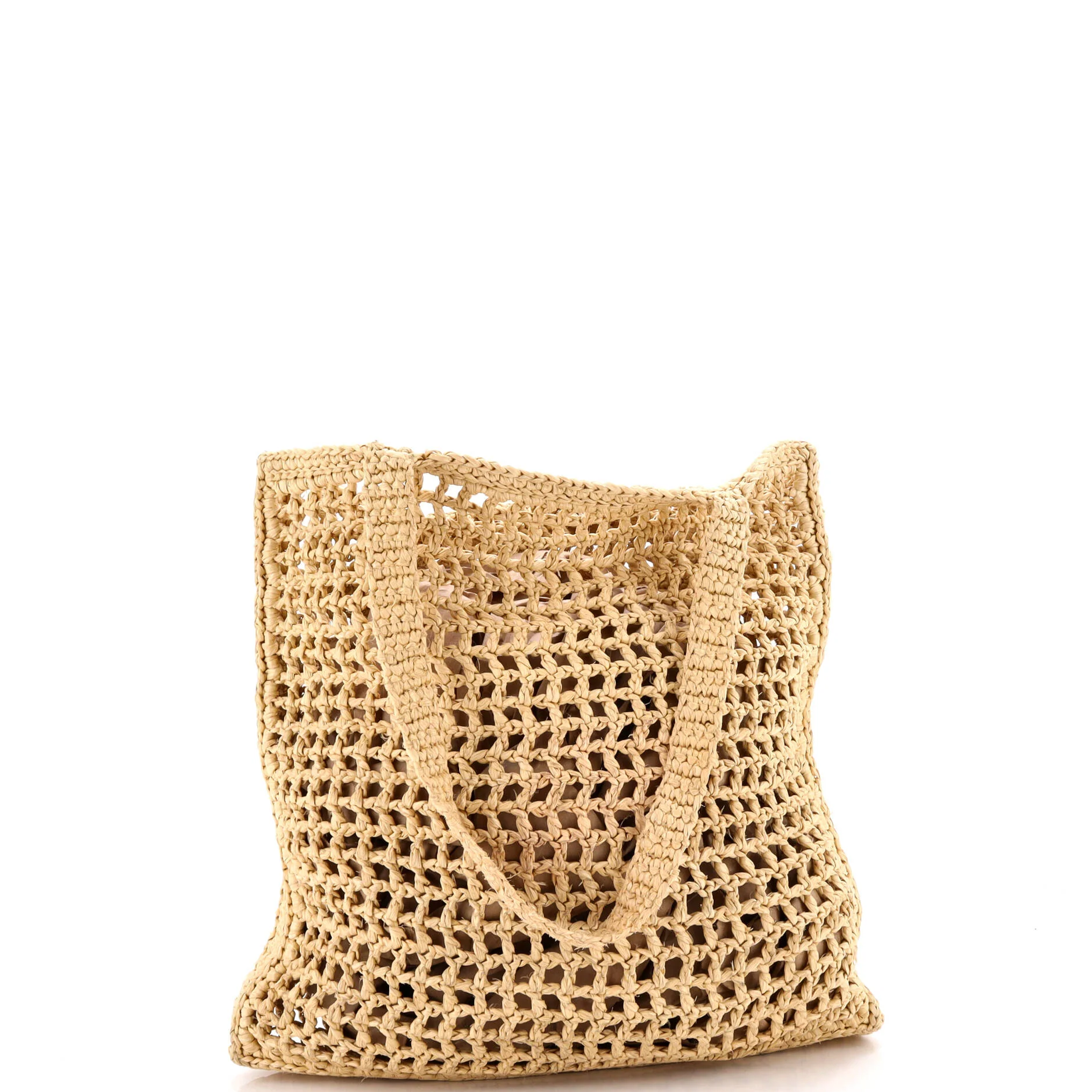 Triangle Logo Open Tote Raffia - Image 3