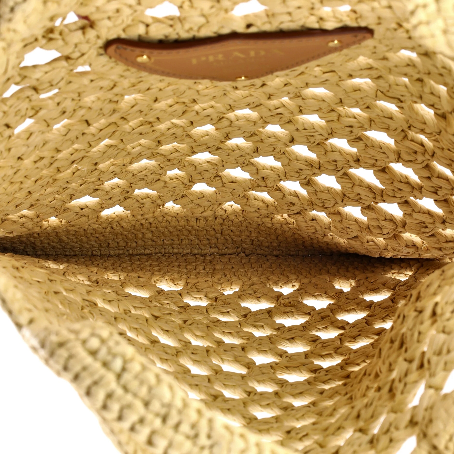 Triangle Logo Tote Raffia Crochet Small - Image 5