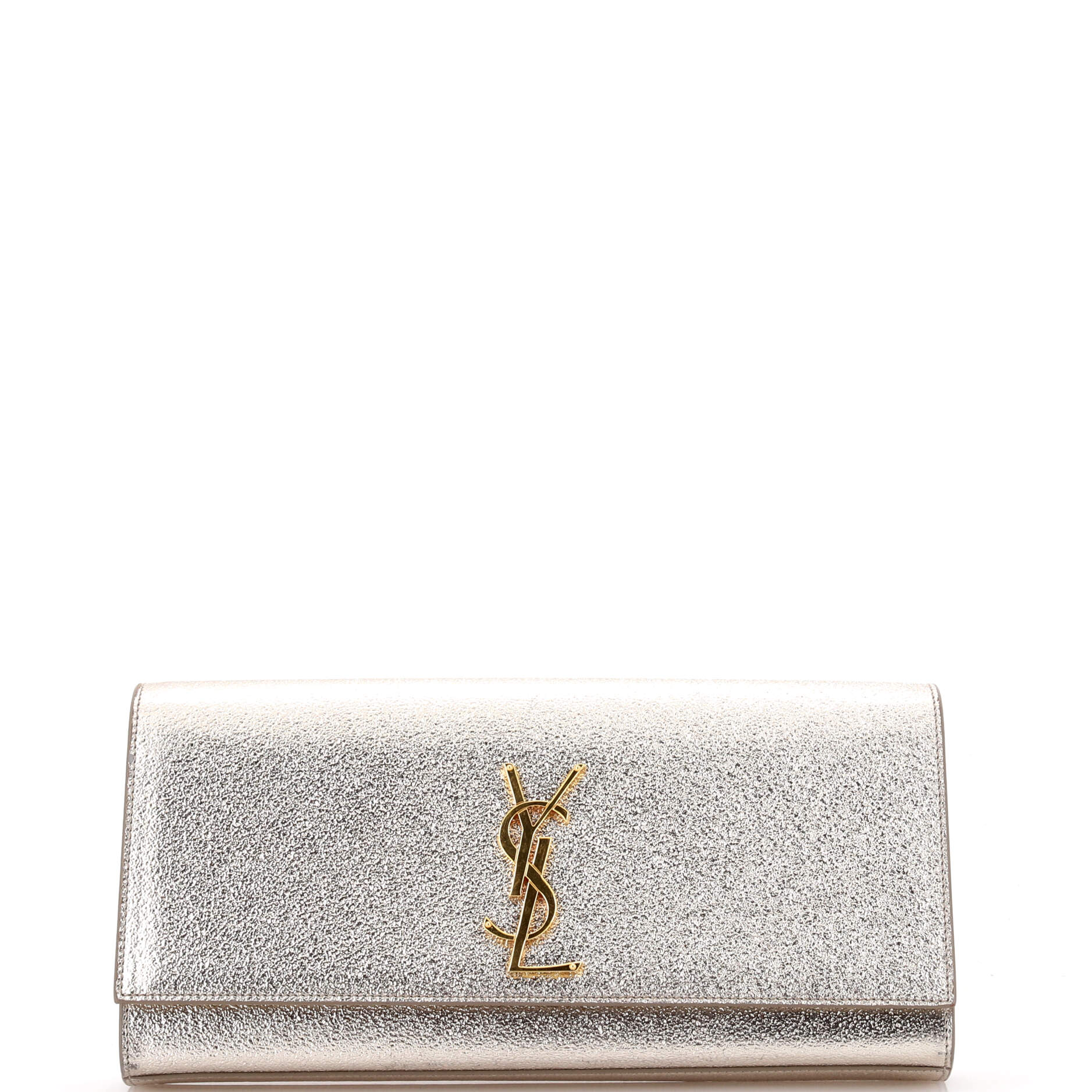 Classic Monogram Clutch Metallic Calfskin Long
