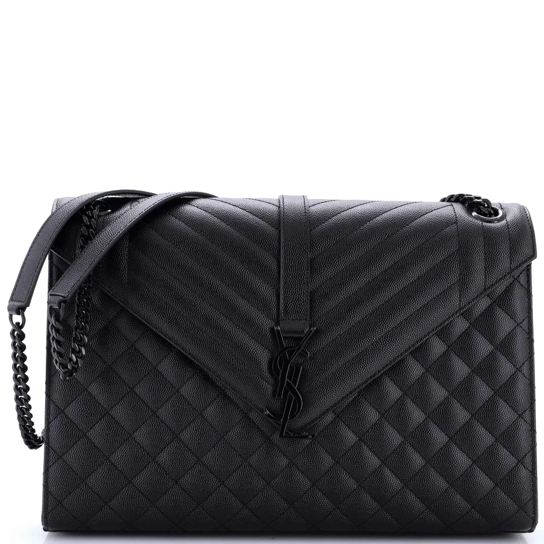 Classic Monogram Envelope Satchel Mixed Matelasse Leather Large