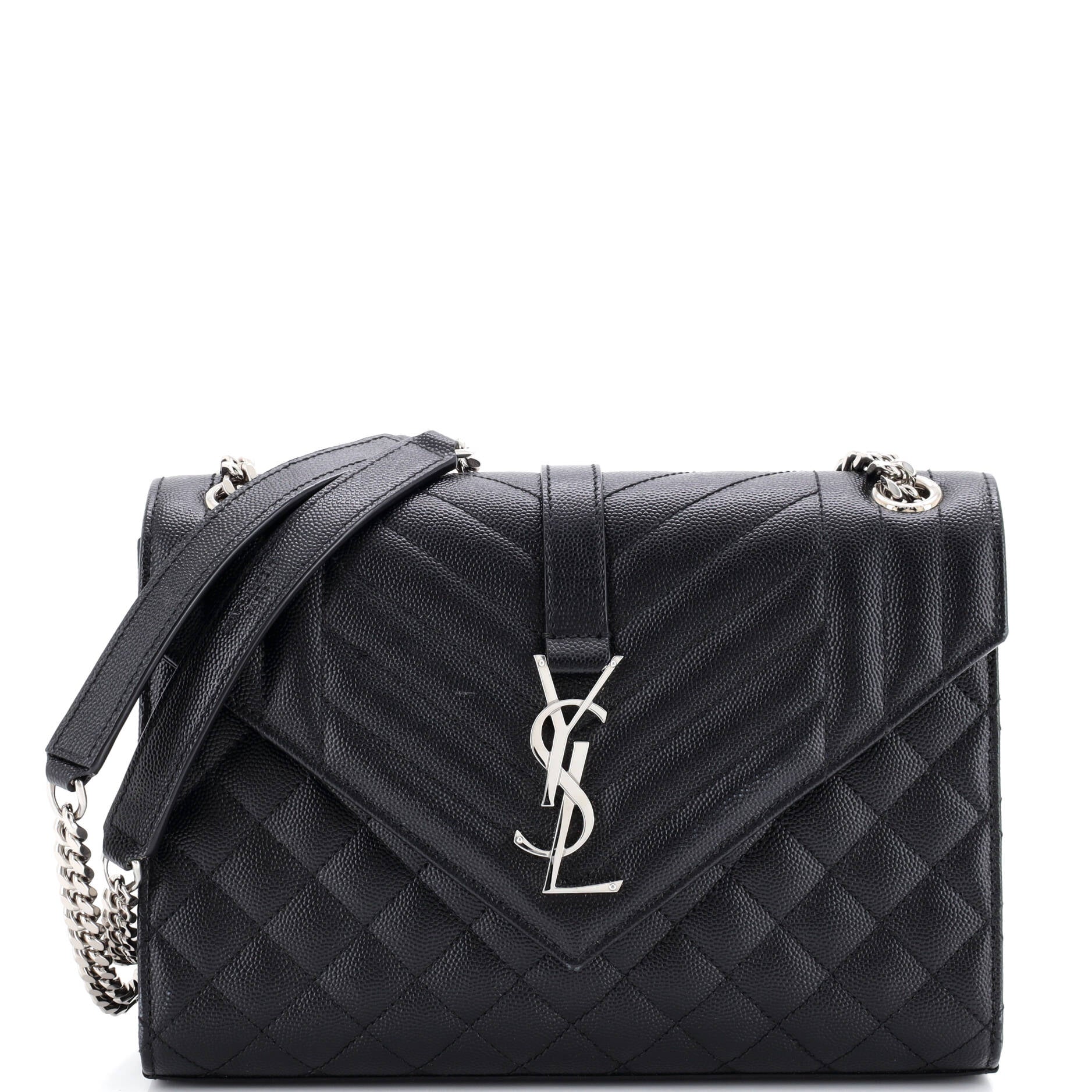 Classic Monogram Envelope Satchel Mixed Matelasse Leather Medium