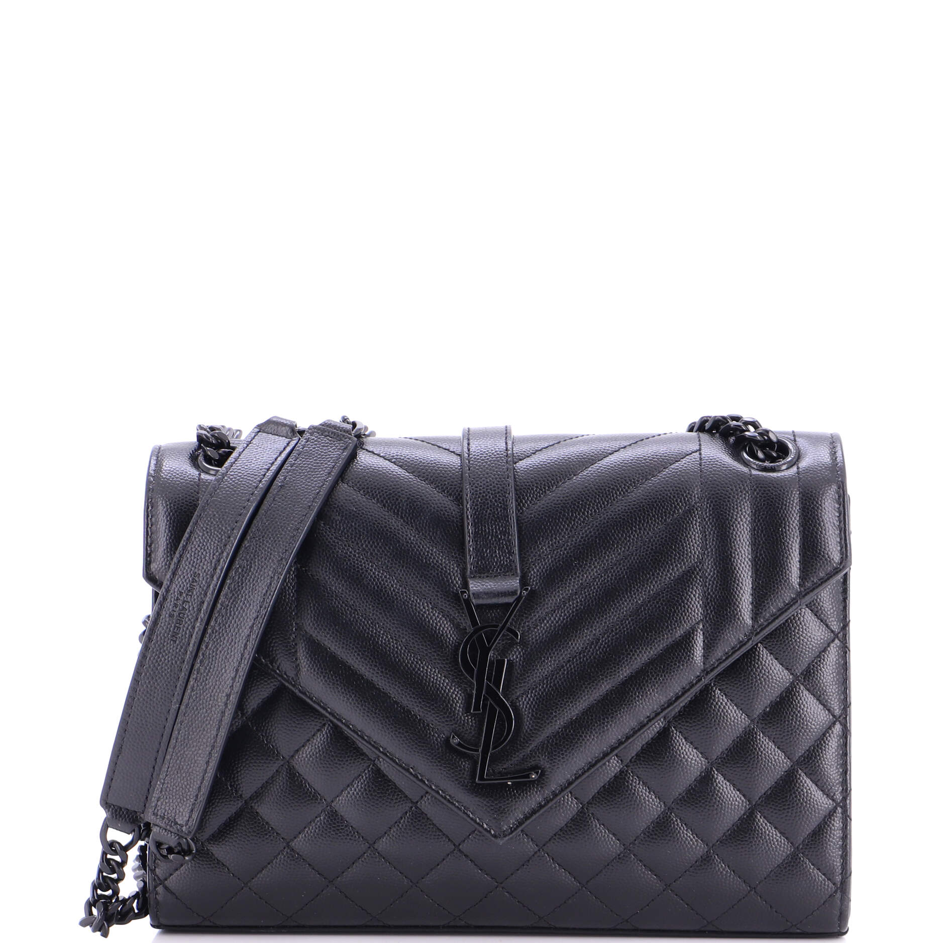 Classic Monogram Envelope Satchel Mixed Matelasse Leather Medium