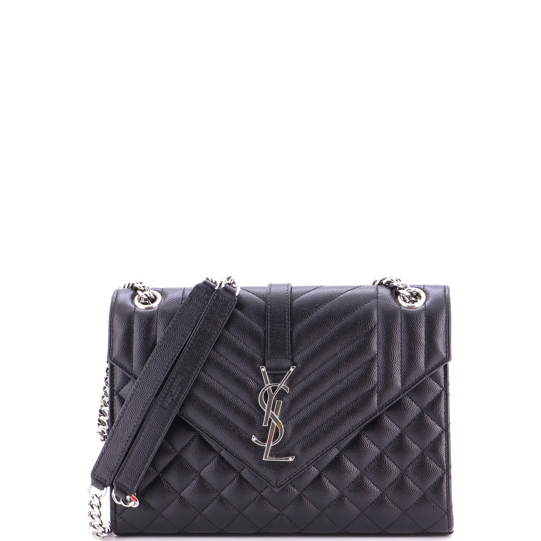 Classic Monogram Envelope Satchel Mixed Matelasse Leather Medium