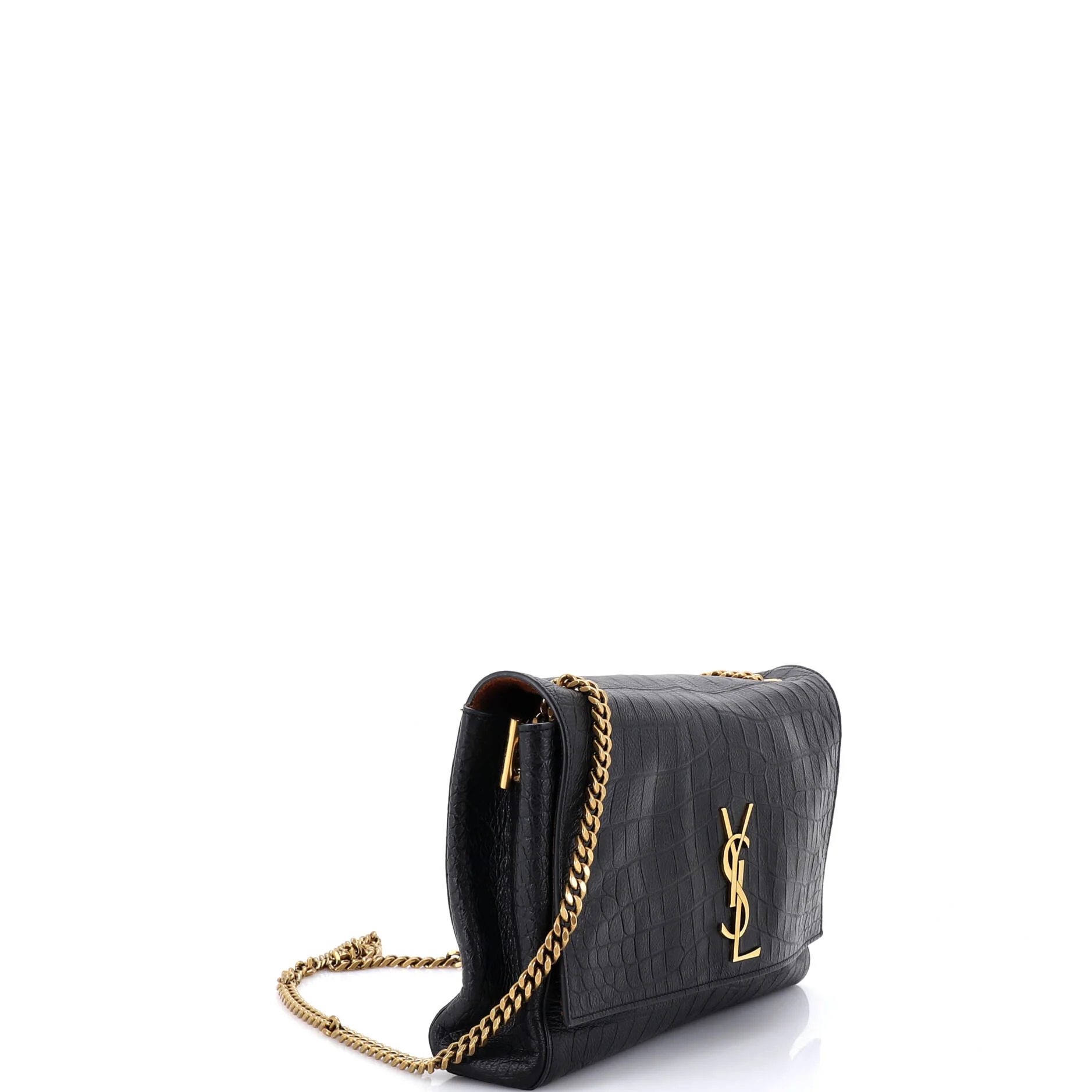 Classic Monogram Reversible Shoulder Bag Crocodile Embossed Leather and Suede Medium - Image 2