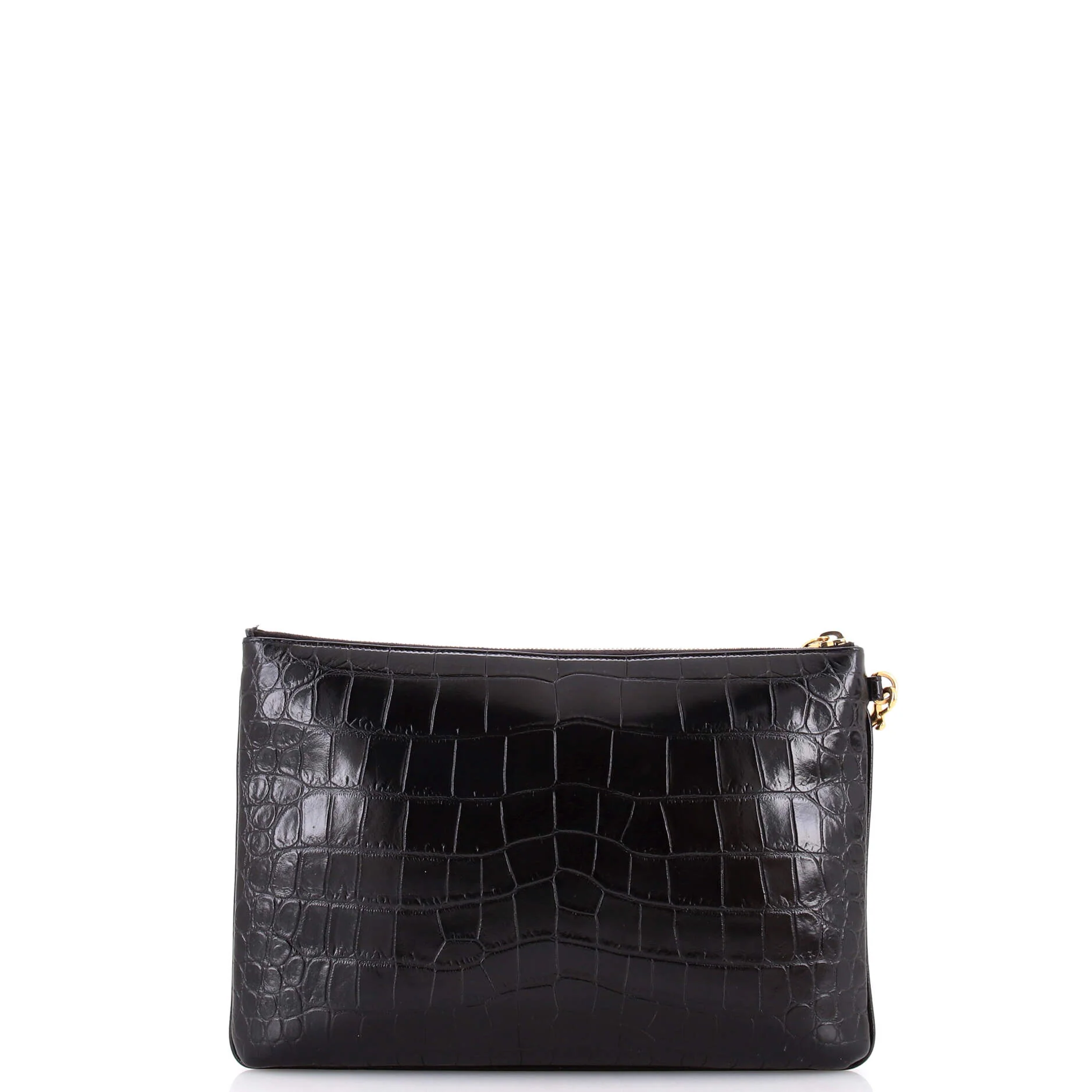 Classic Monogram Tablet Wristlet Pouch Crocodile Embossed Leather - Image 3
