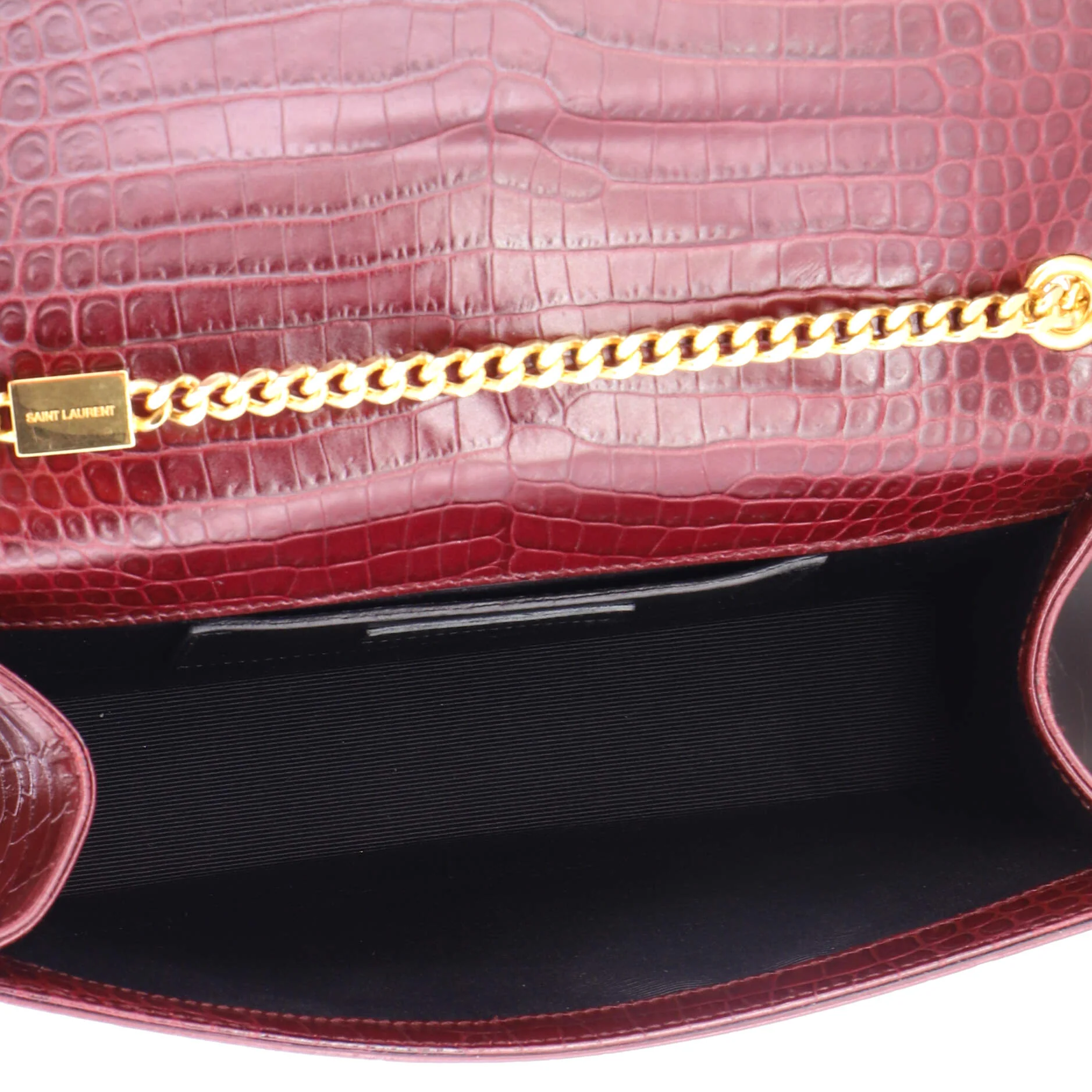 Classic Monogram Tassel Crossbody Bag Crocodile Embossed Leather Medium - Image 5
