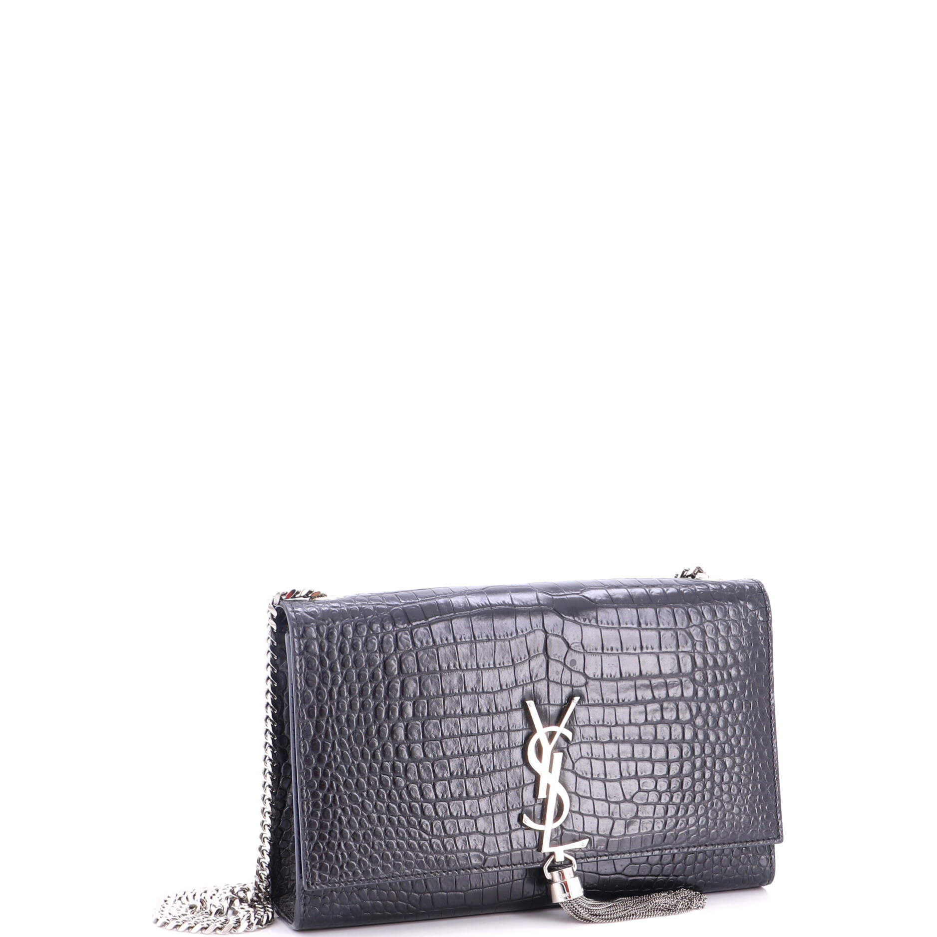 Classic Monogram Tassel Crossbody Bag Crocodile Embossed Leather Medium - Image 2