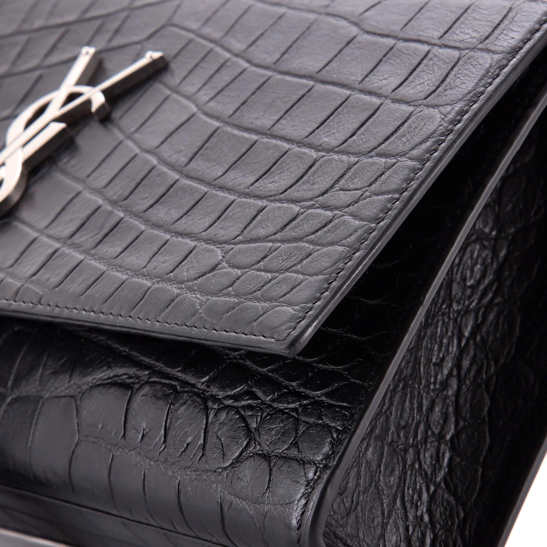 Classic Monogram Tassel Crossbody Bag Crocodile Embossed Leather Medium - Image 6