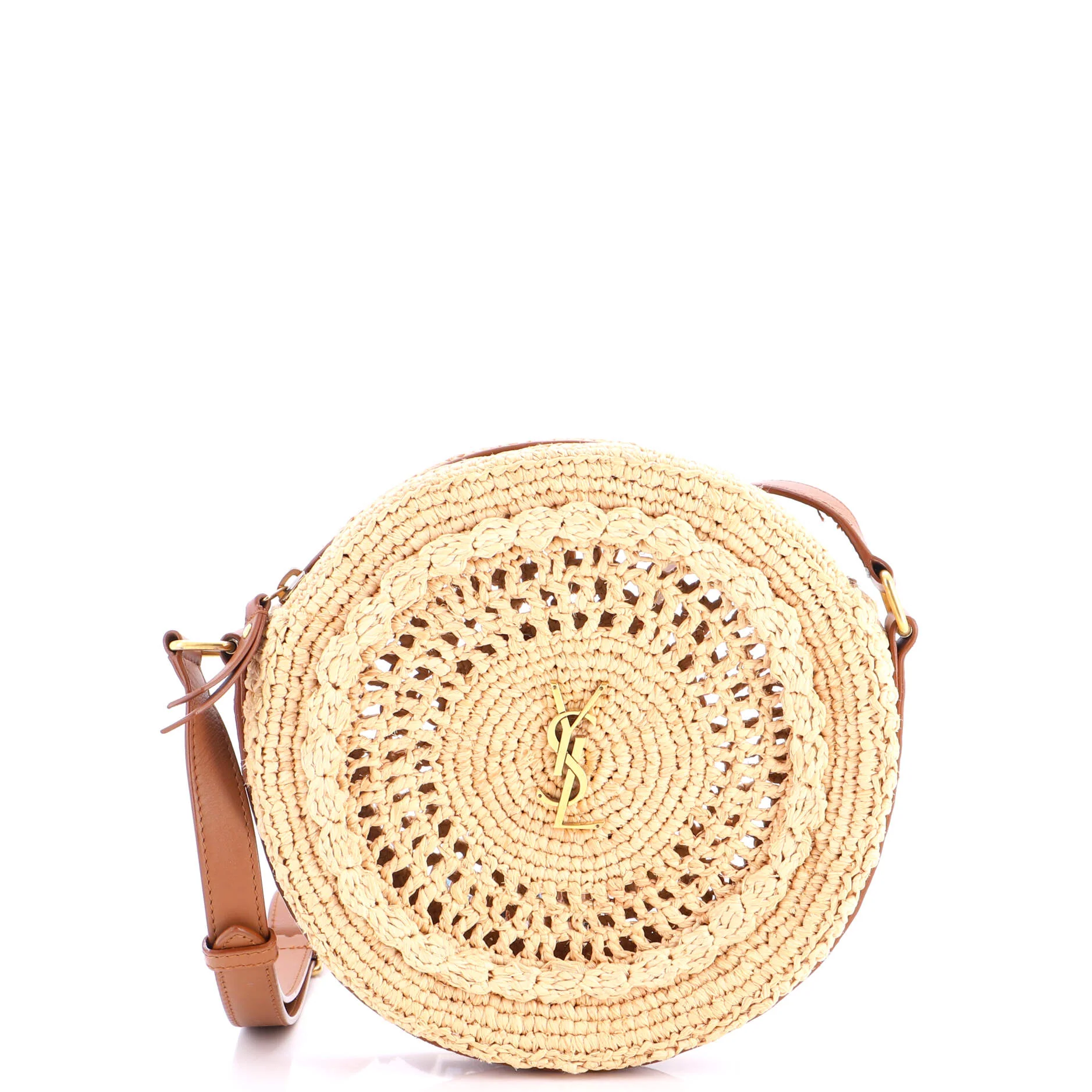 Monogram Round Camera Bag Raffia