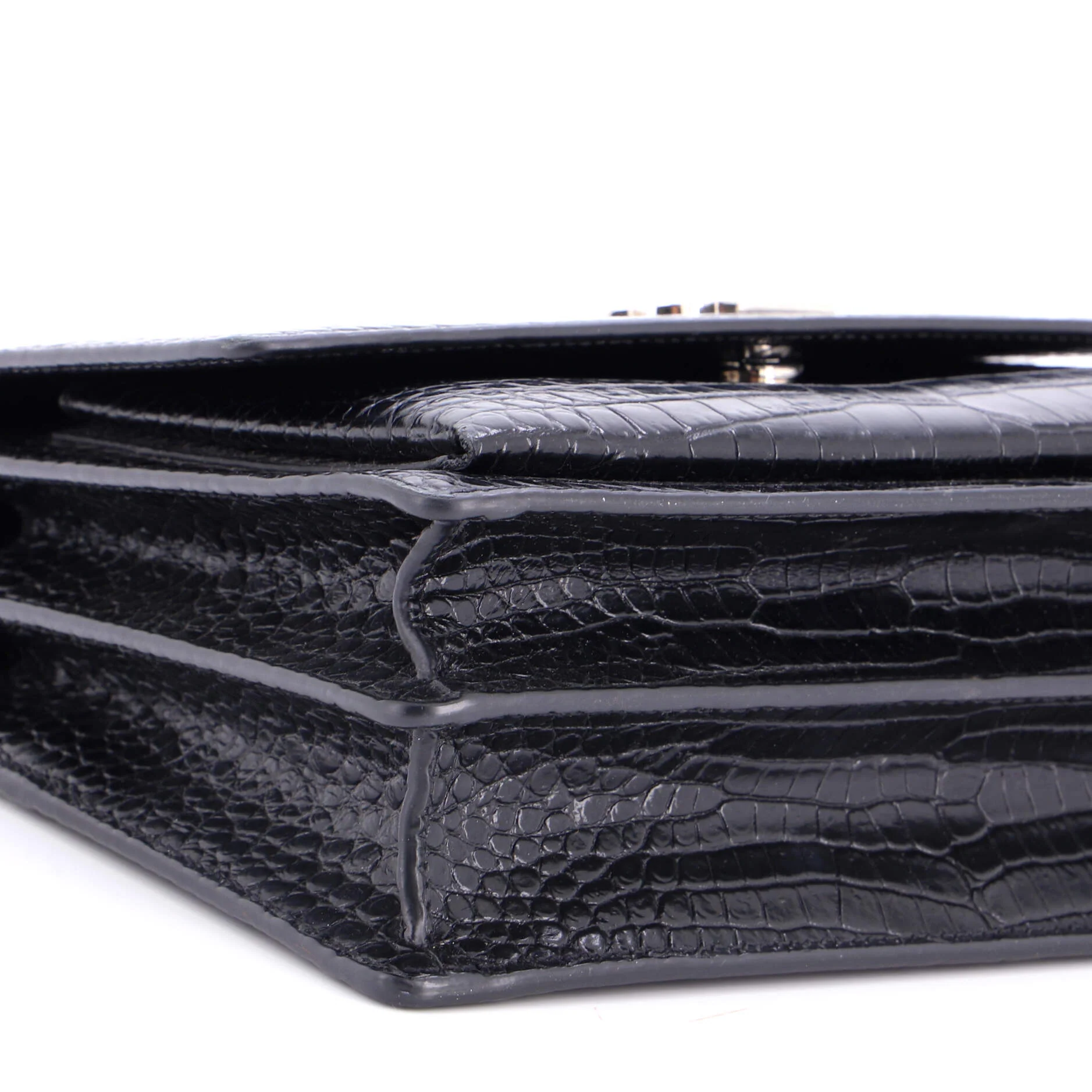 Sunset Crossbody Bag Crocodile Embossed Leather Medium - Image 6