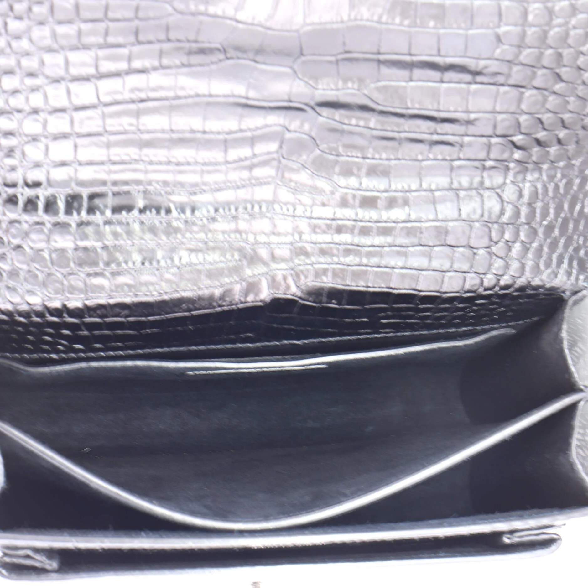 Sunset Crossbody Bag Crocodile Embossed Leather Medium - Image 5