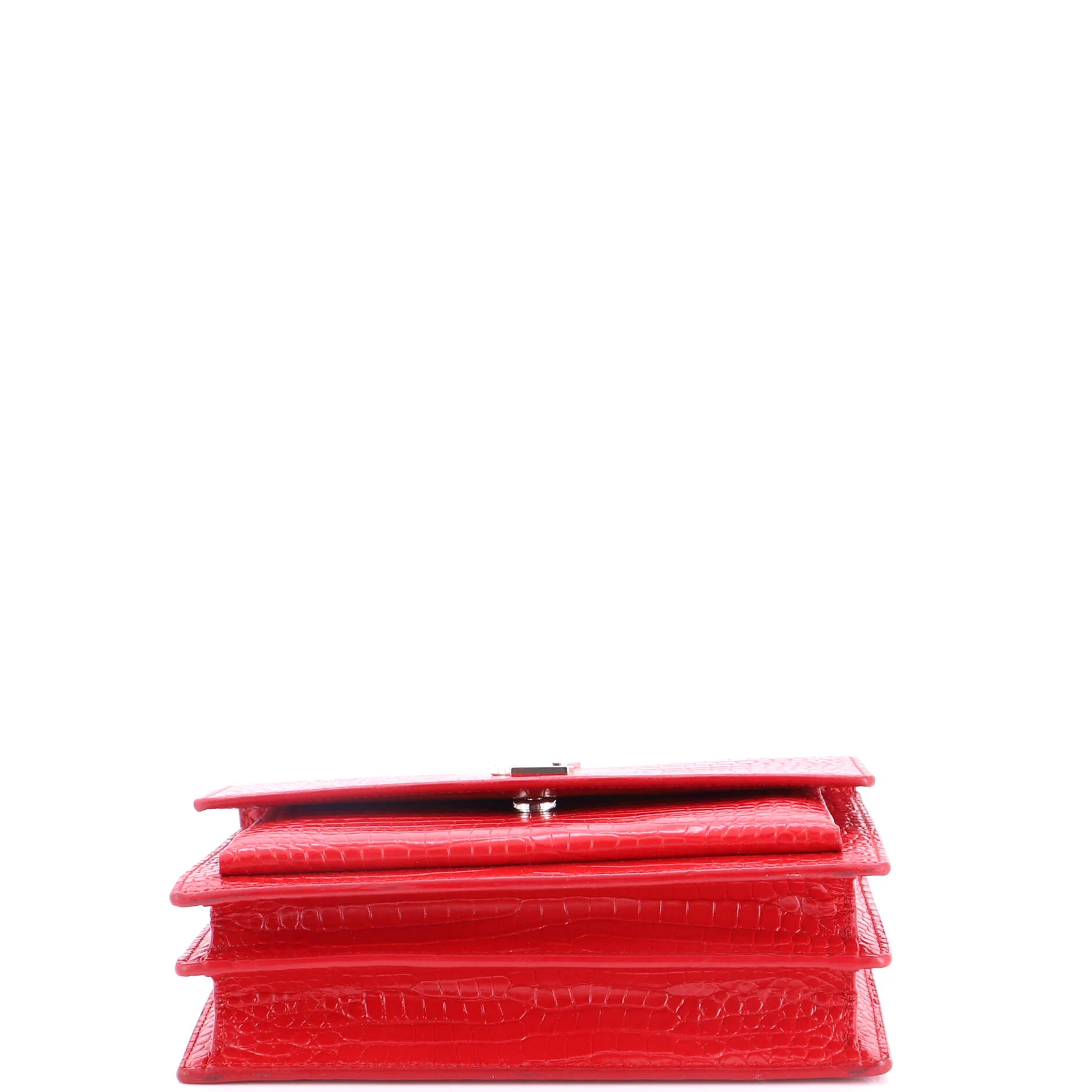 Sunset Crossbody Bag Crocodile Embossed Leather Medium - Image 4