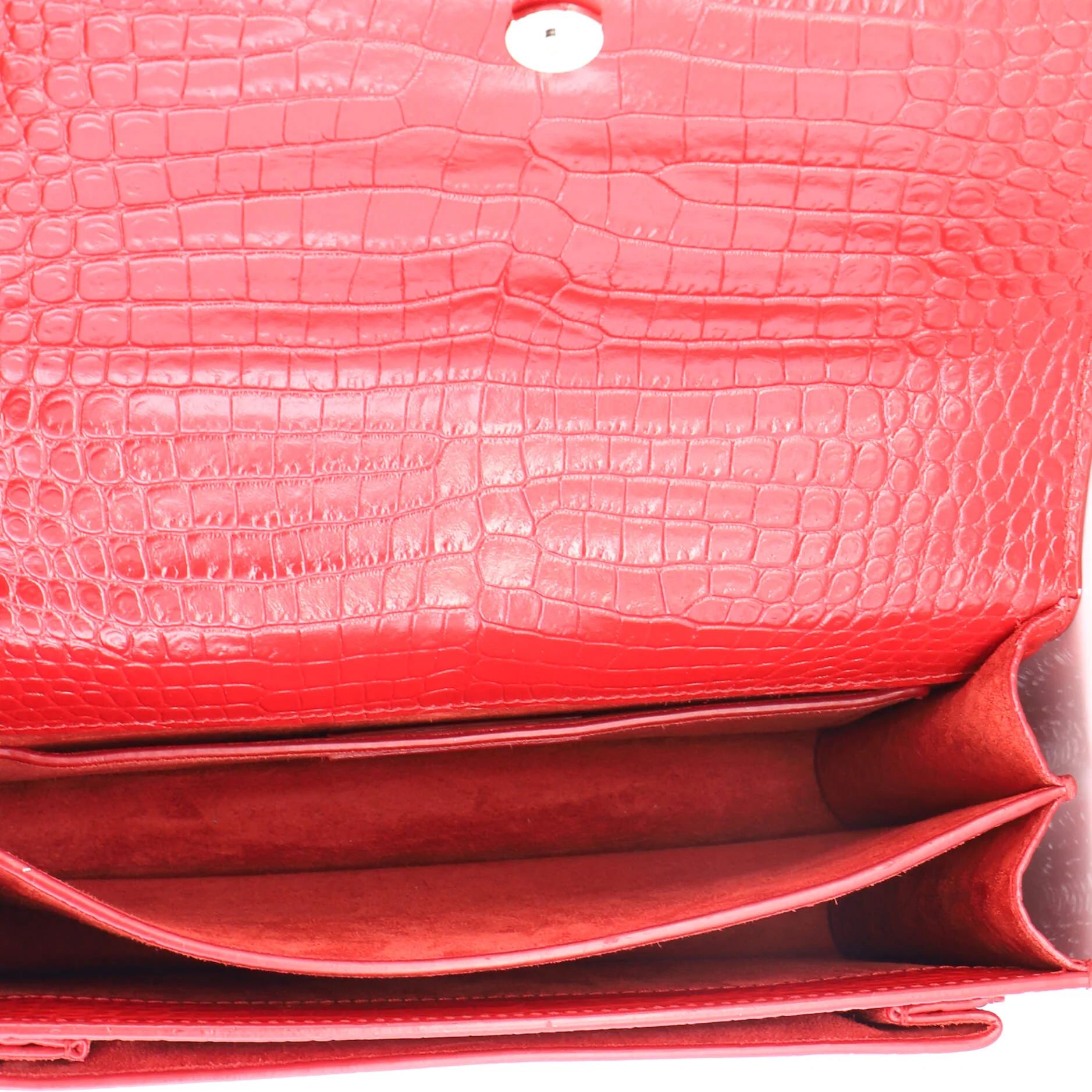 Sunset Crossbody Bag Crocodile Embossed Leather Medium - Image 5