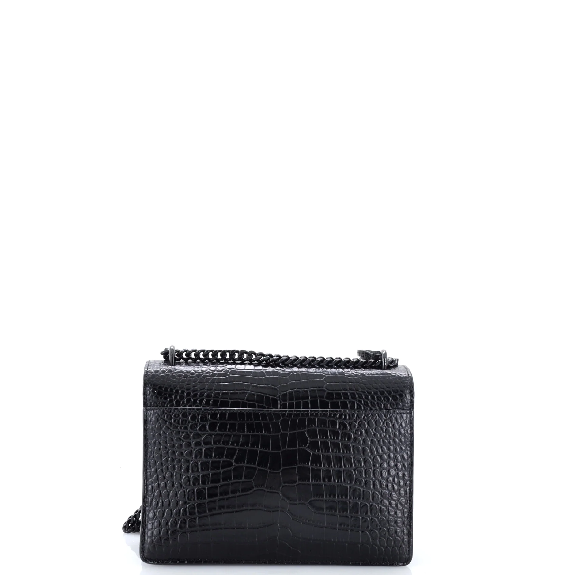 Sunset Crossbody Bag Crocodile Embossed Leather Medium - Image 3