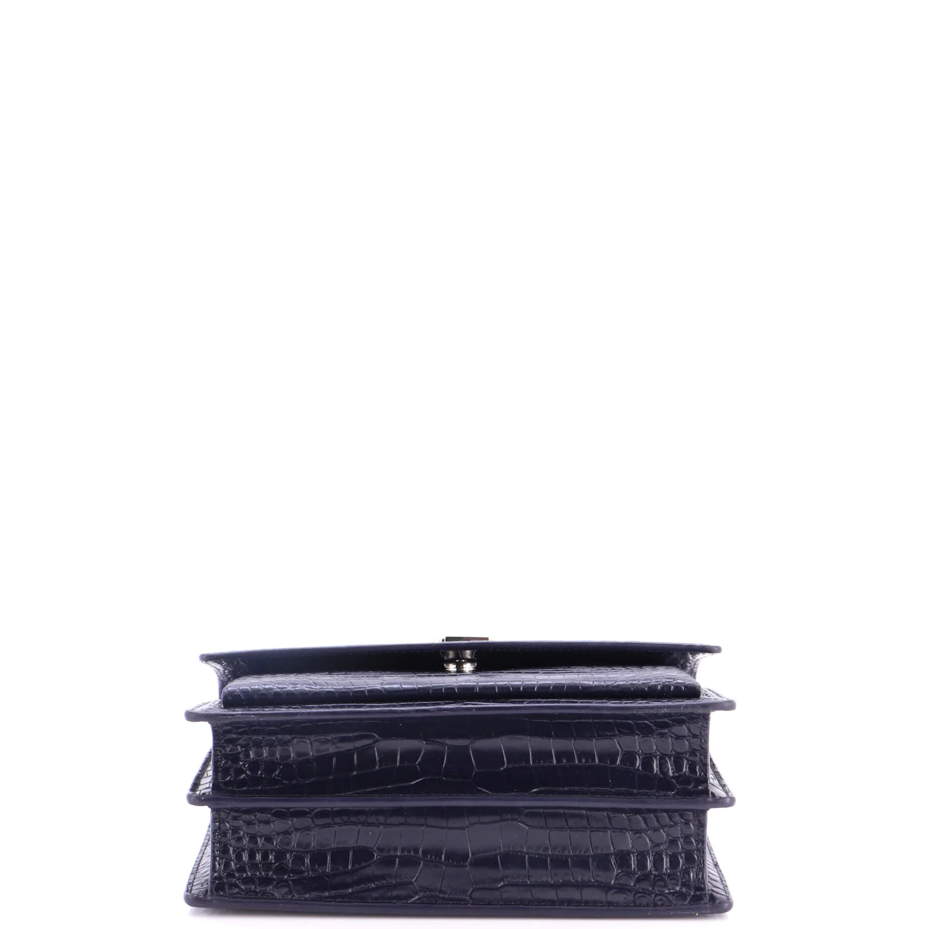 Sunset Crossbody Bag Crocodile Embossed Leather Medium - Image 4