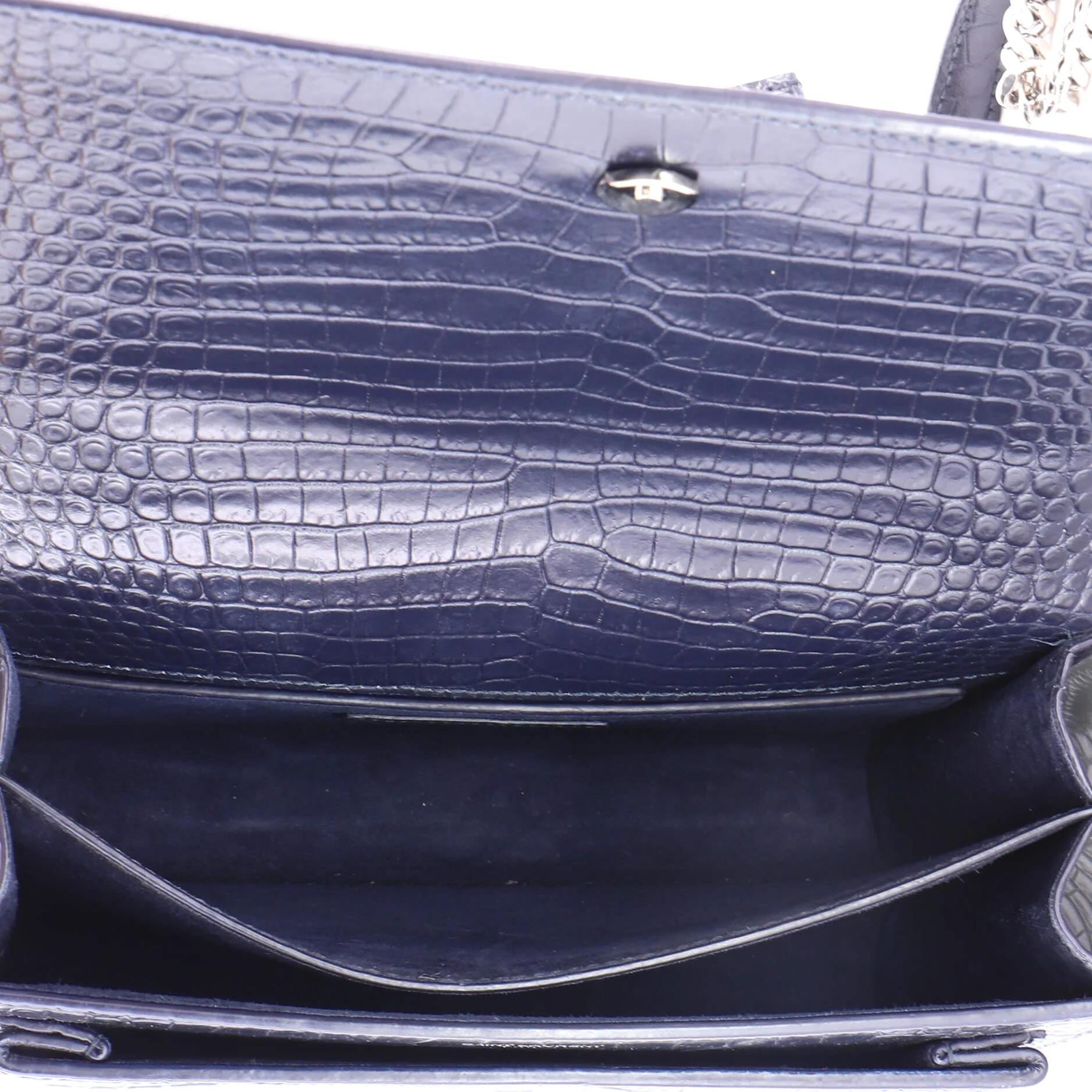 Sunset Crossbody Bag Crocodile Embossed Leather Medium - Image 5