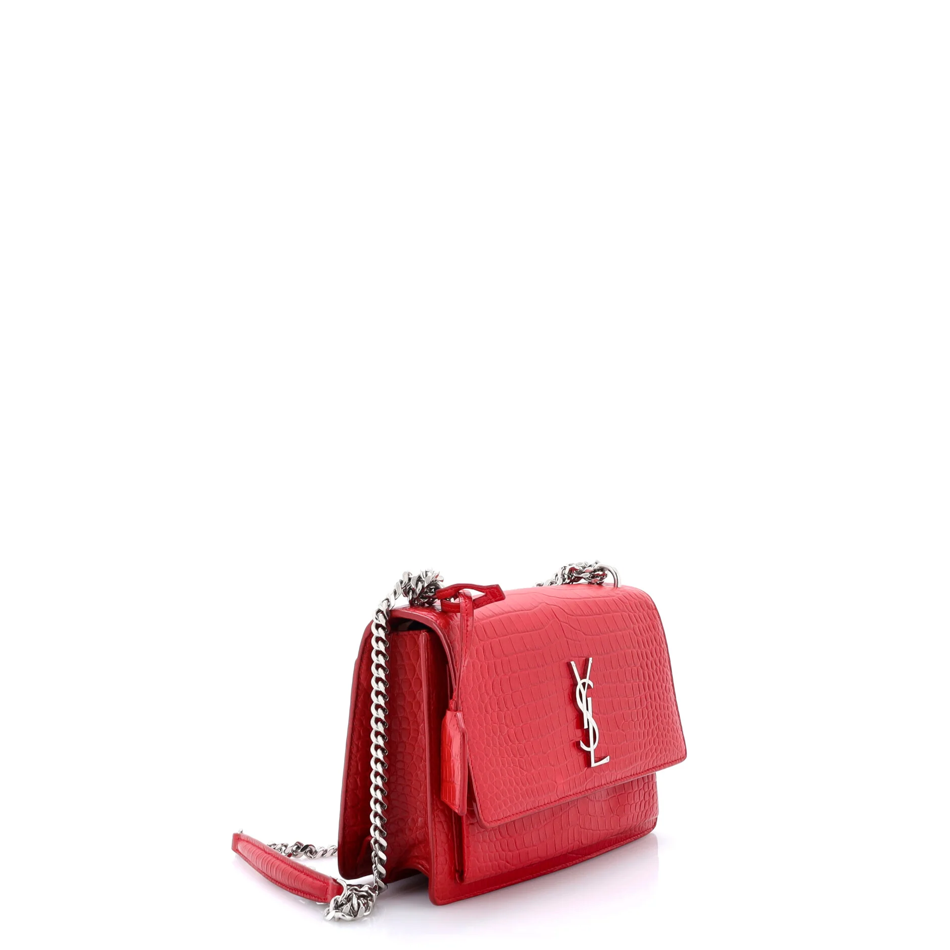Sunset Crossbody Bag Crocodile Embossed Leather Medium - Image 2