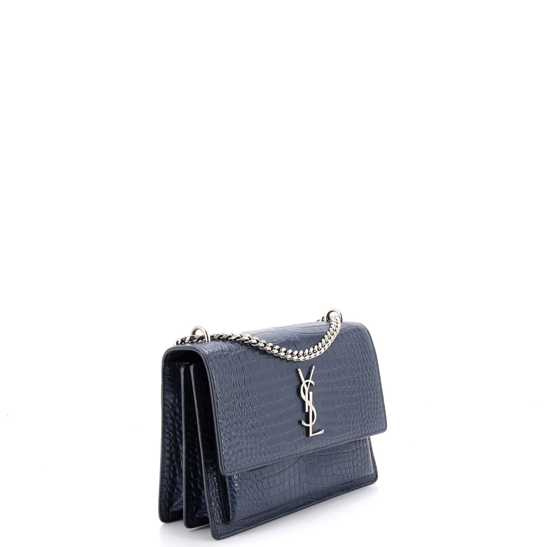 Sunset Crossbody Bag Crocodile Embossed Leather Medium - Image 2