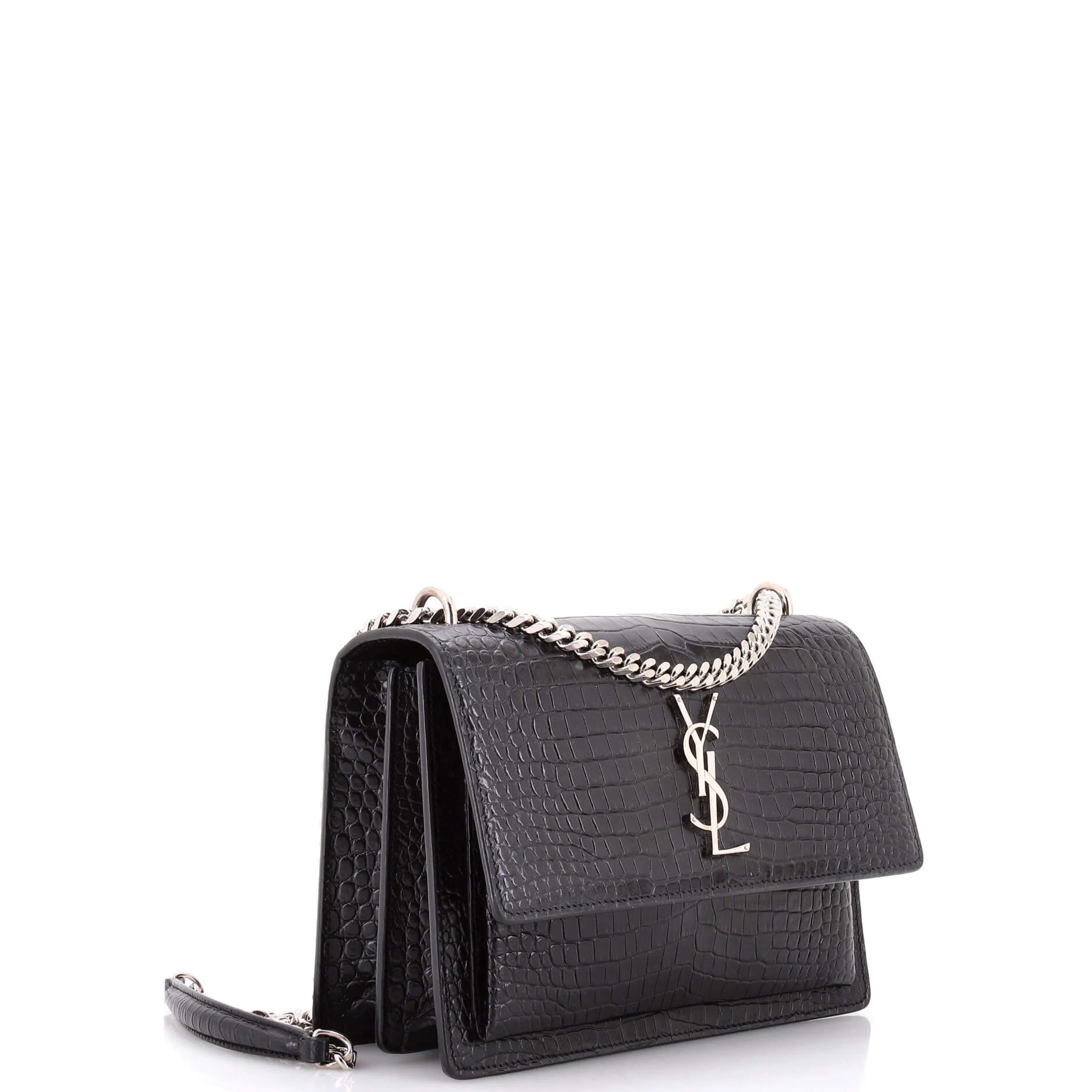 Sunset Crossbody Bag Crocodile Embossed Leather Medium - Image 2