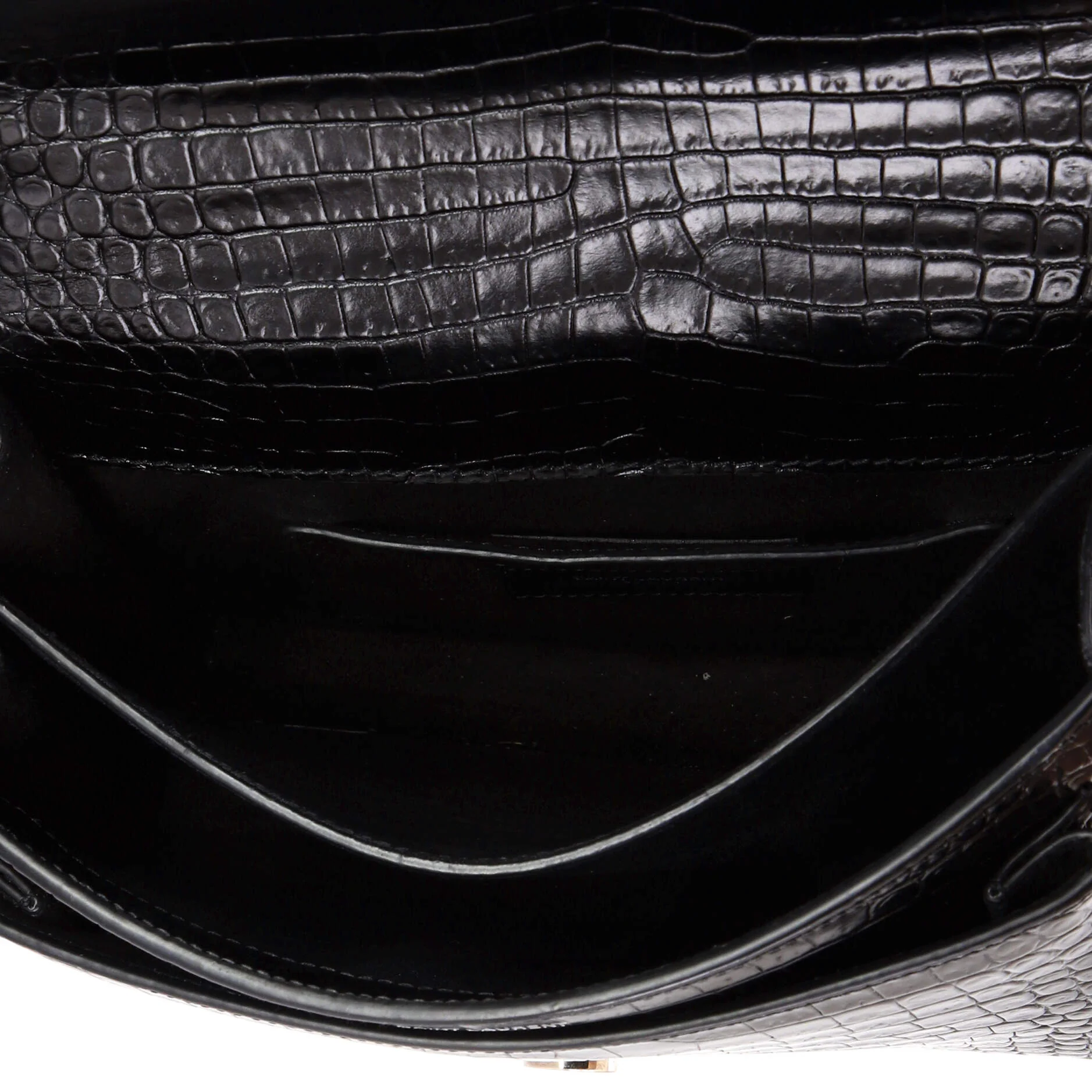 Sunset Crossbody Bag Crocodile Embossed Leather Medium - Image 5