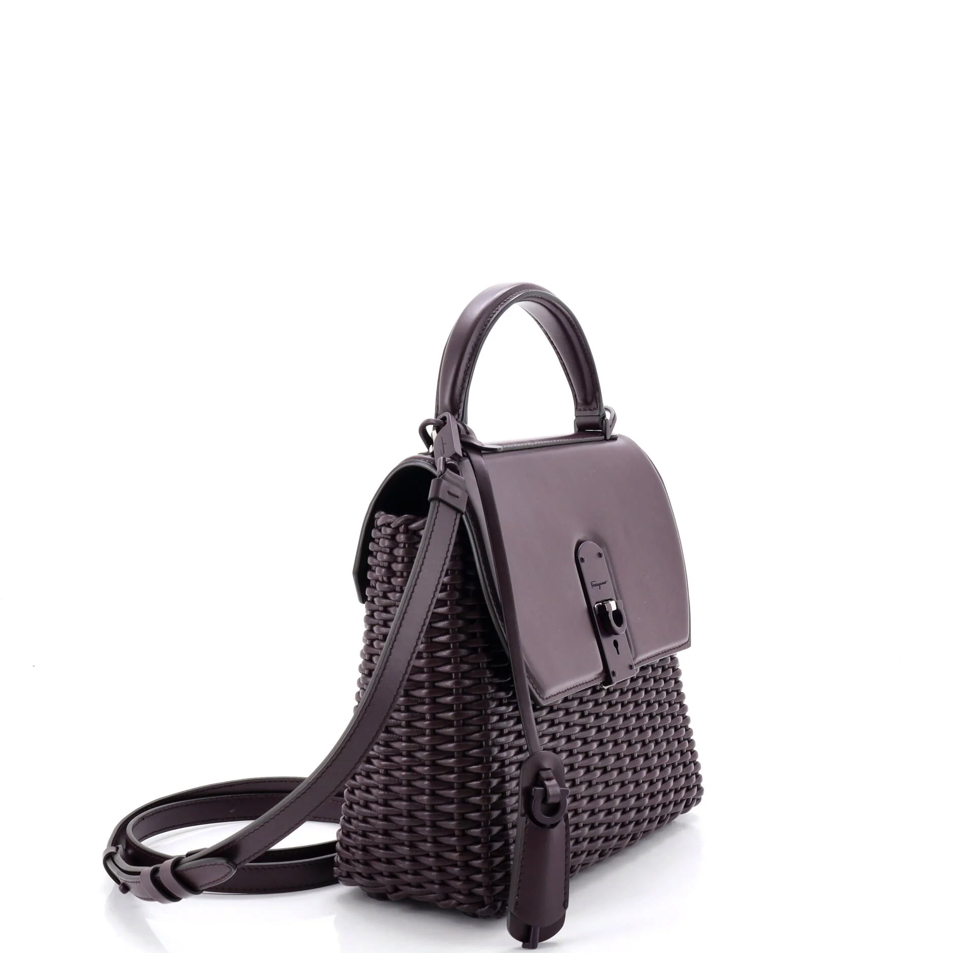 Boxyz Top Handle Bag Woven Leather Medium - Image 2
