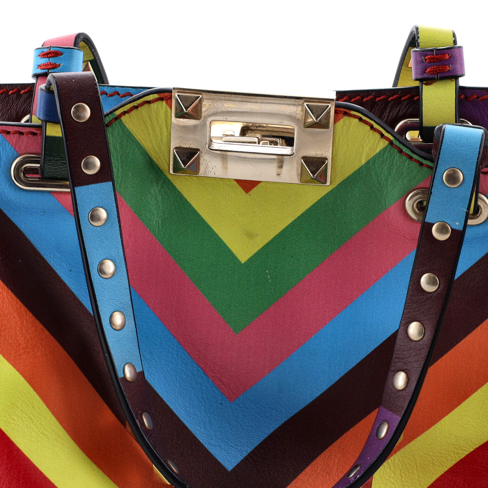 1973 Rockstud Tote Striped Leather Mini - Image 7