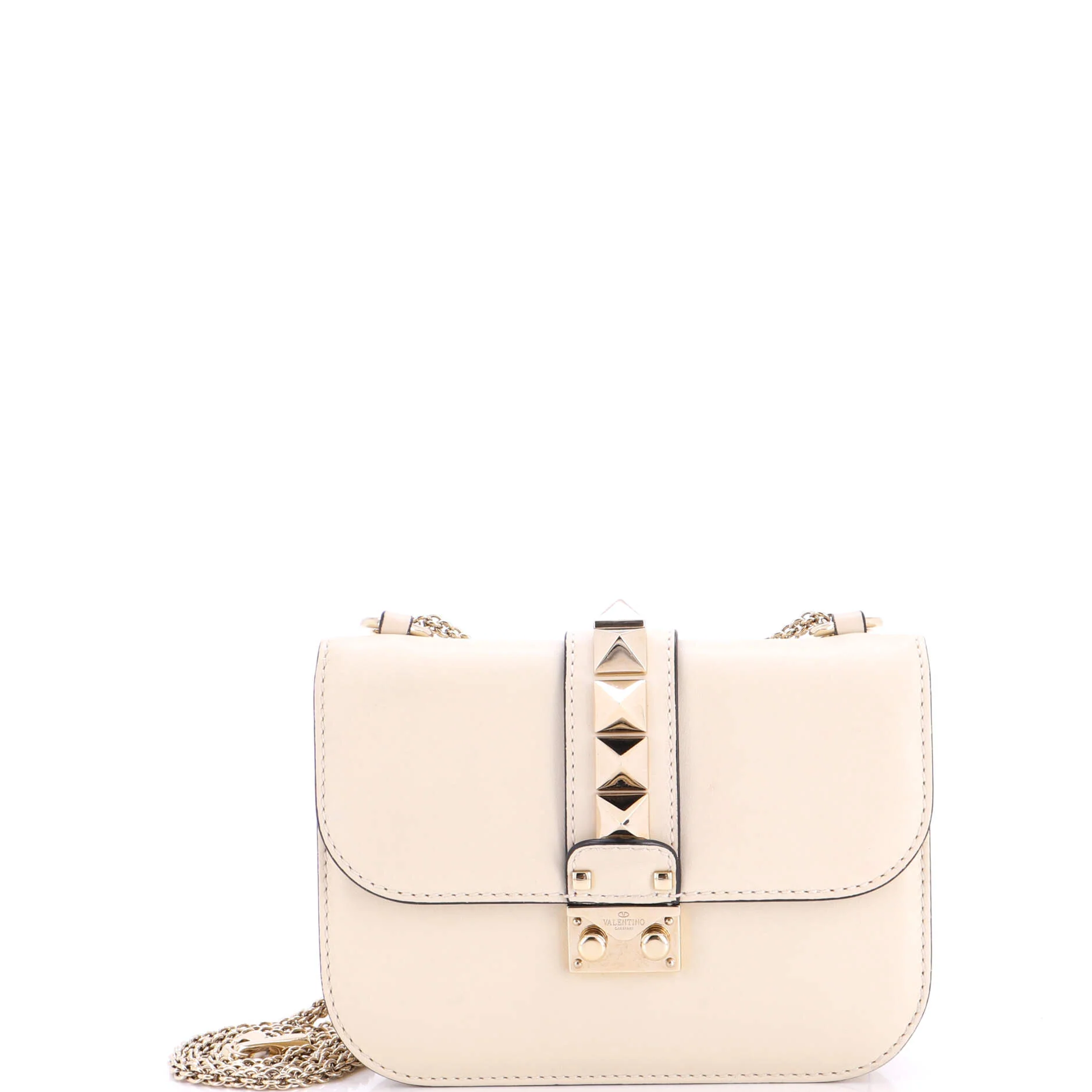 Glam Lock Shoulder Bag Leather Small