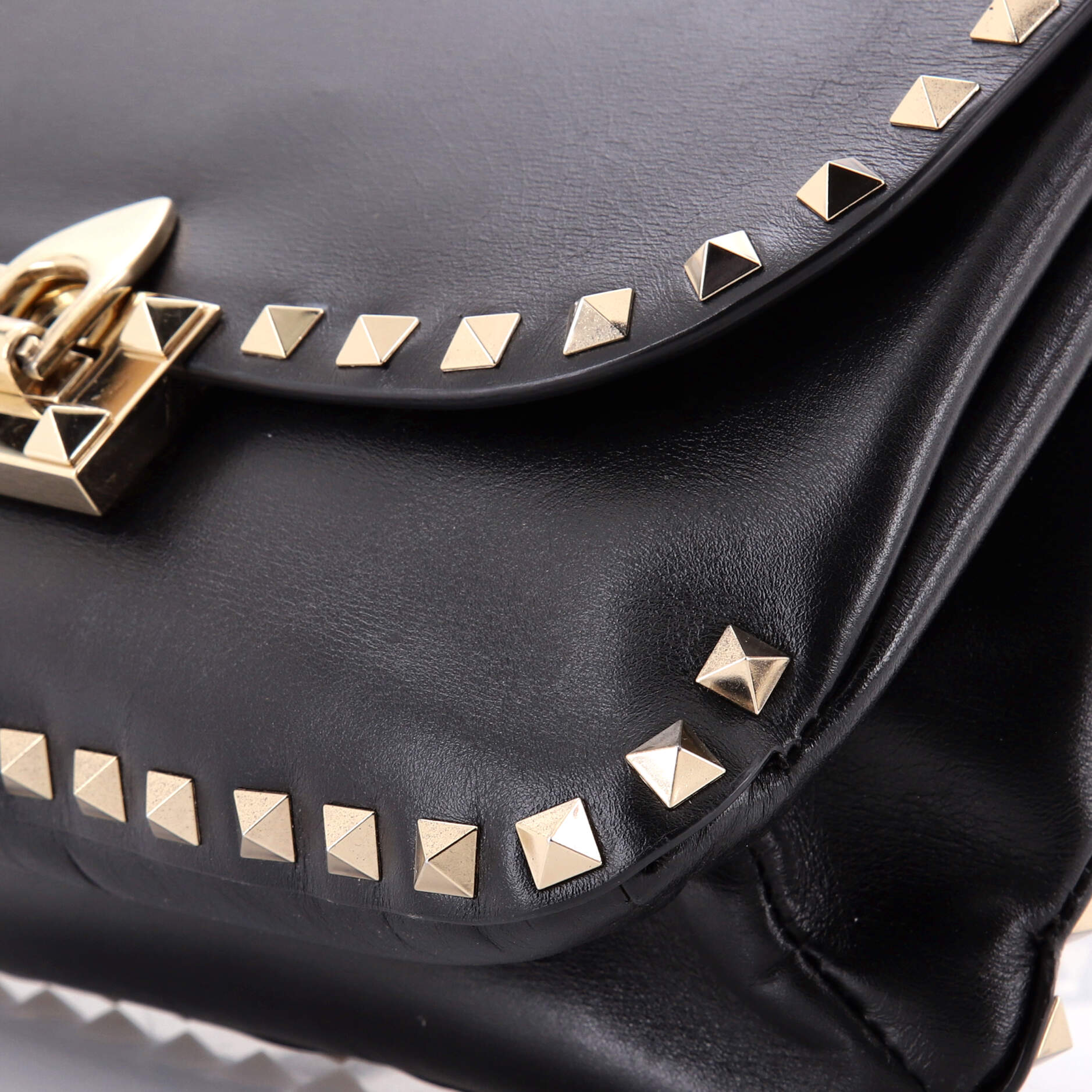 Rockstud Flip Lock Flap Bag Leather Small - Image 6