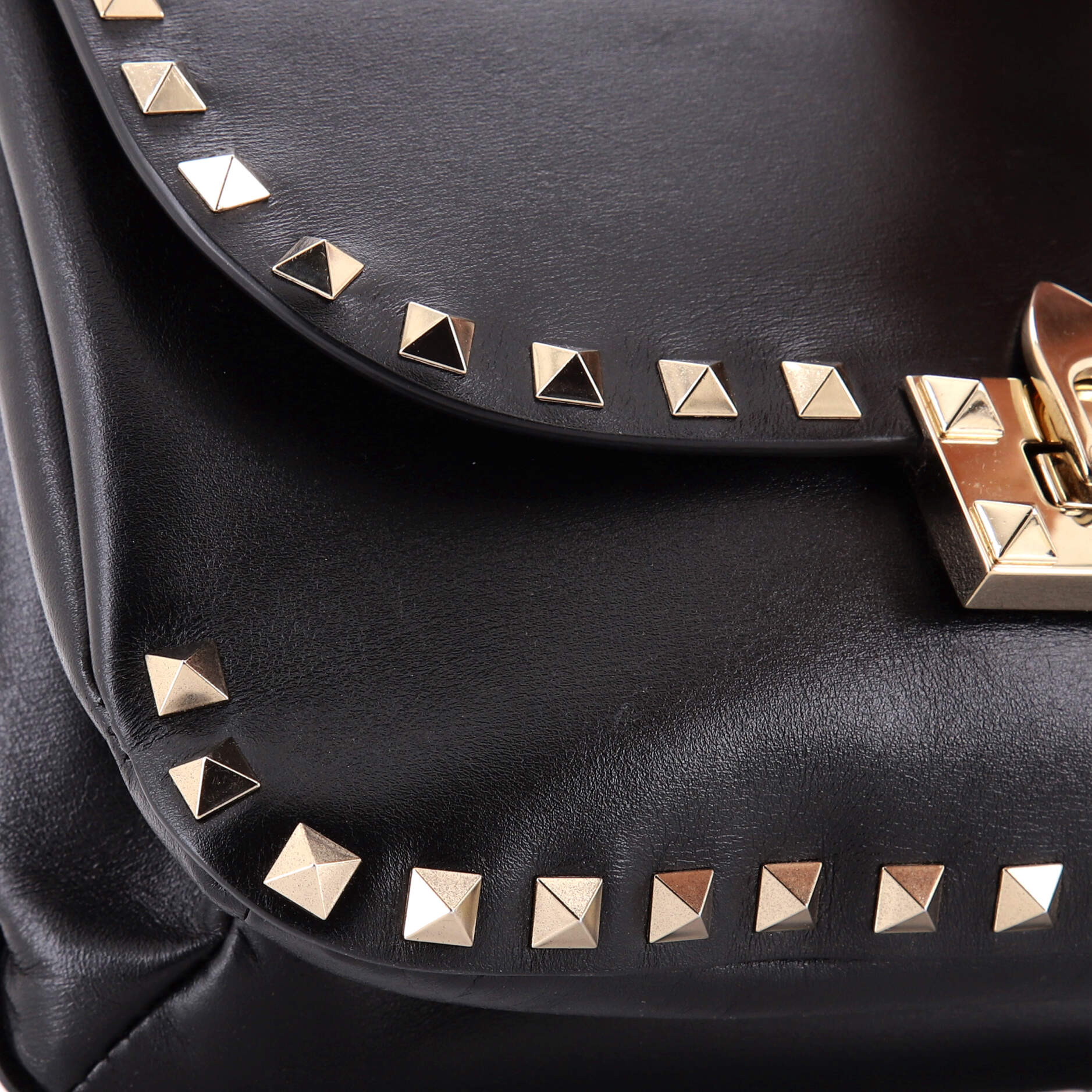 Rockstud Flip Lock Flap Bag Leather Small - Image 7