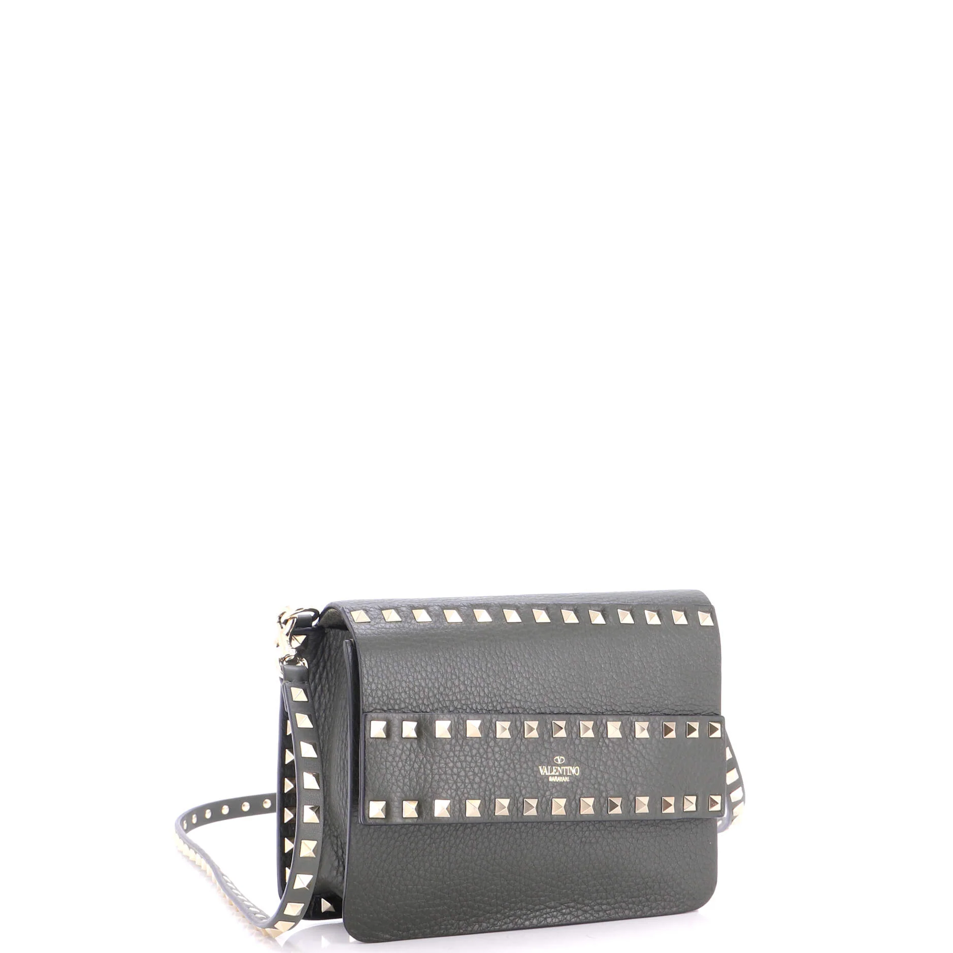 Rockstud Front Handle Flap Bag Leather Small - Image 2