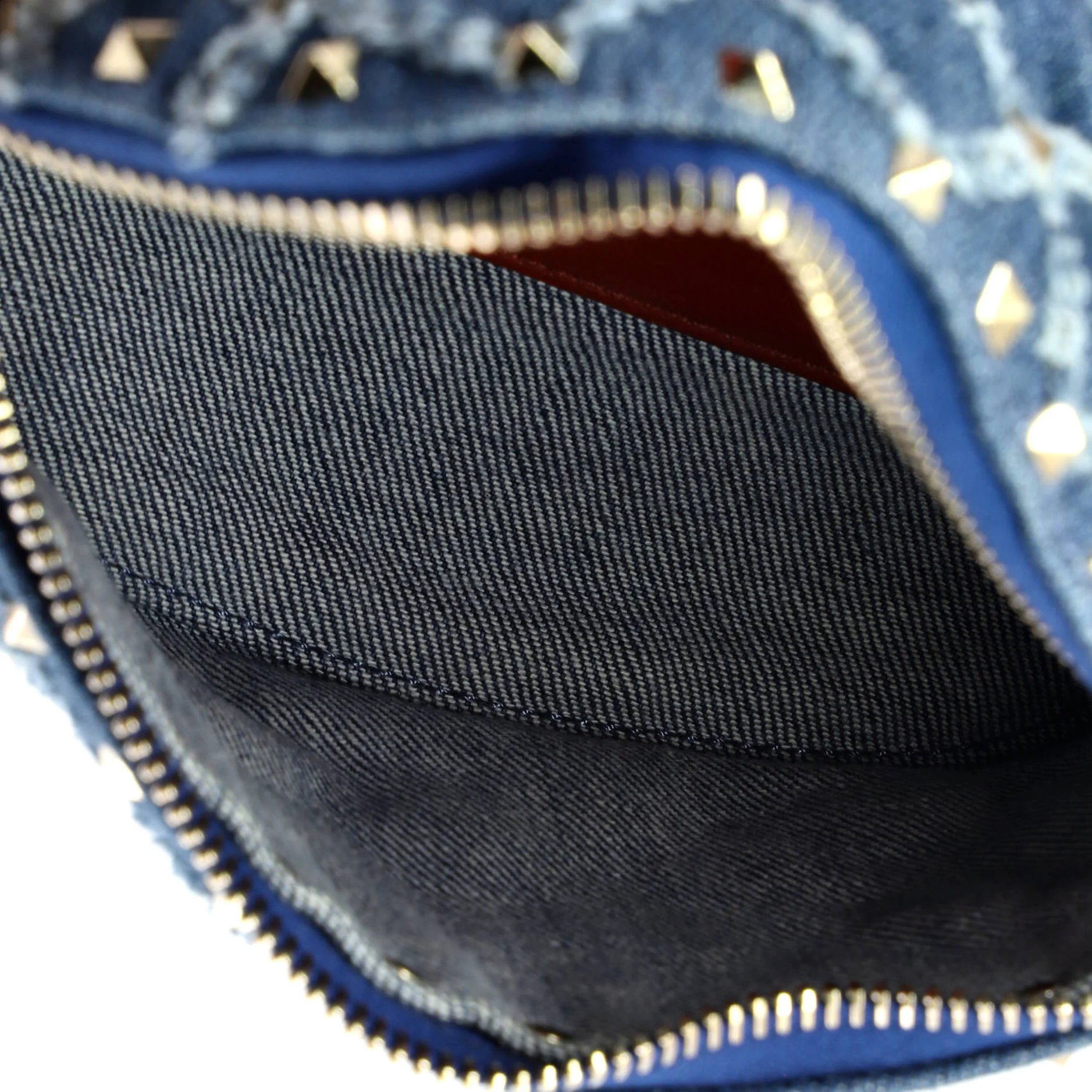 Rockstud Spike Belt Bag Quilted Denim - Image 5