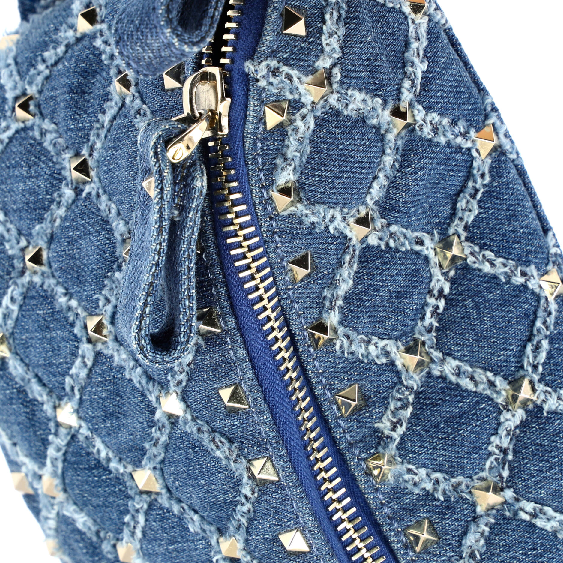Rockstud Spike Belt Bag Quilted Denim - Image 7
