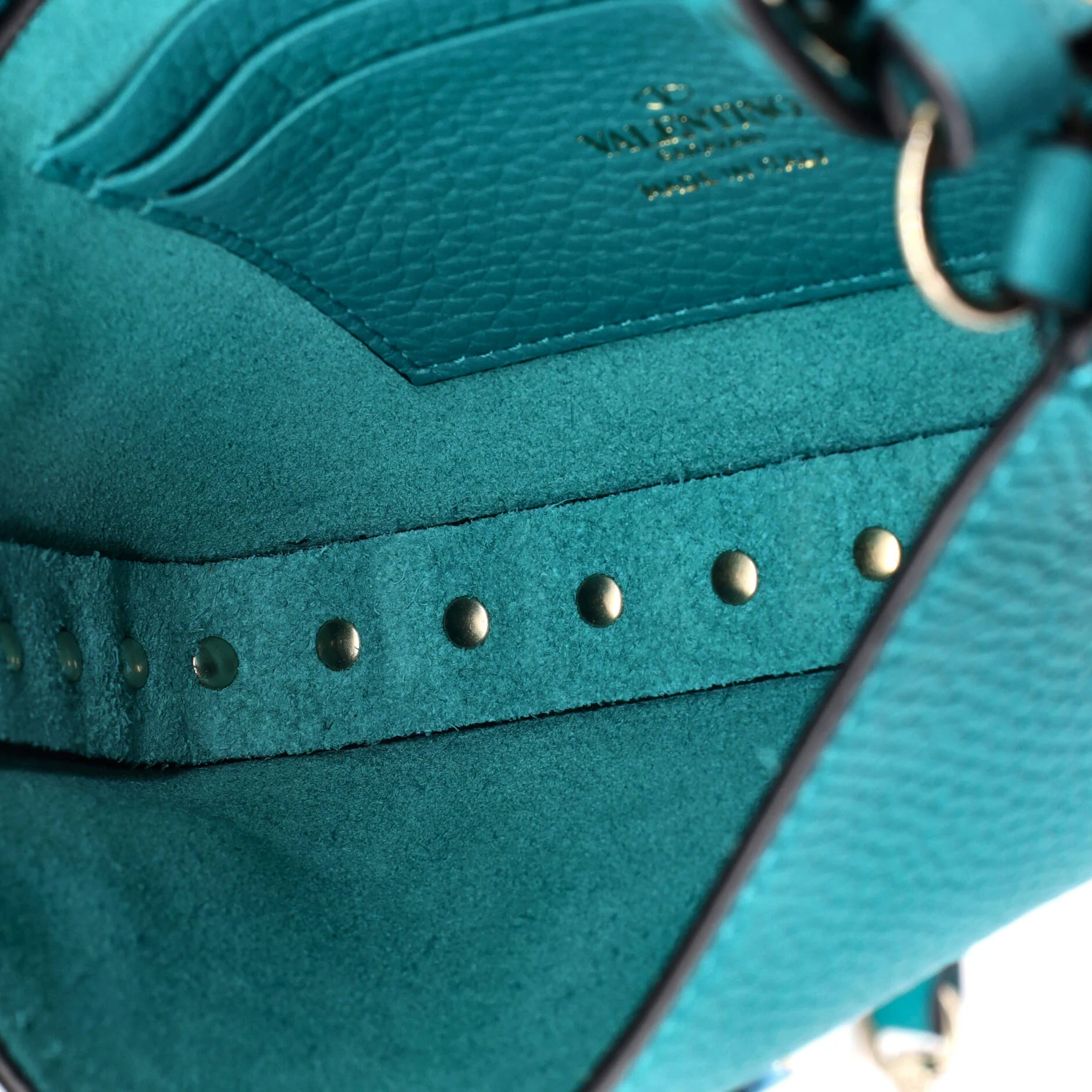 Rockstud Top Handle Crossbody Pouch Leather Mini - Image 5
