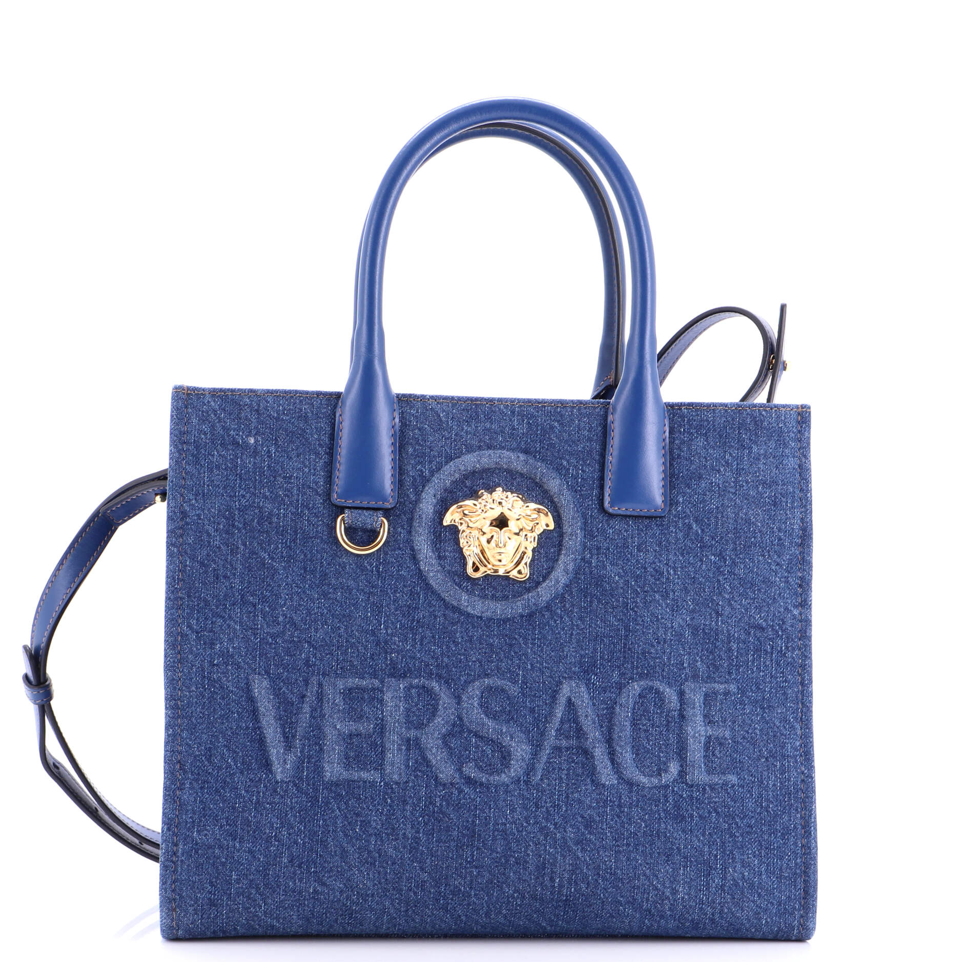 La Medusa Tote Embossed Denim Small