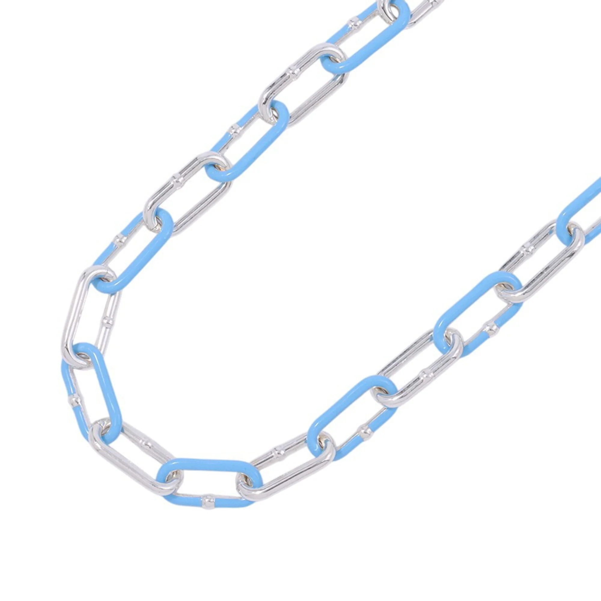 Necklace Sterling Silver with Light Blue Enamel