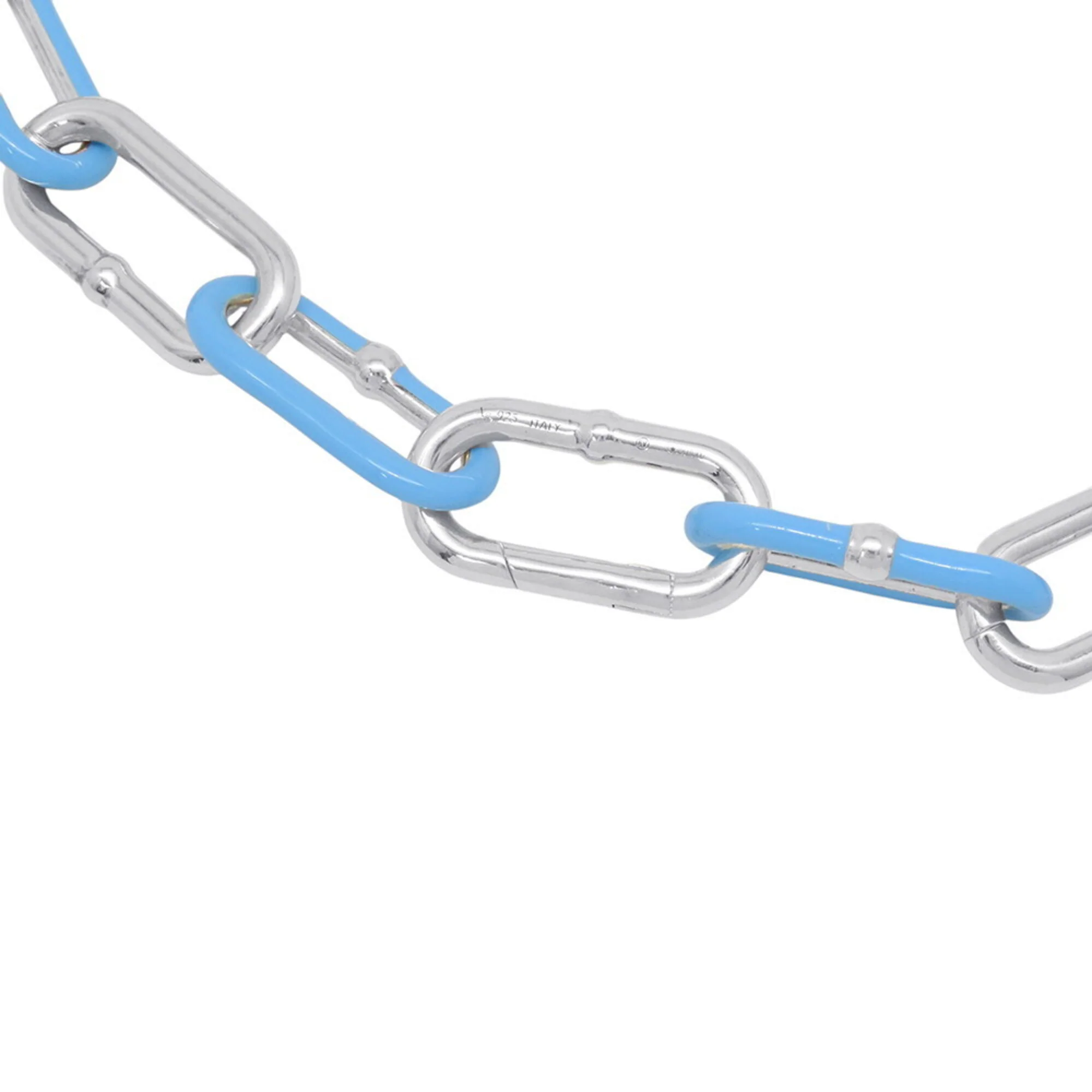 Necklace Sterling Silver with Light Blue Enamel - Image 4
