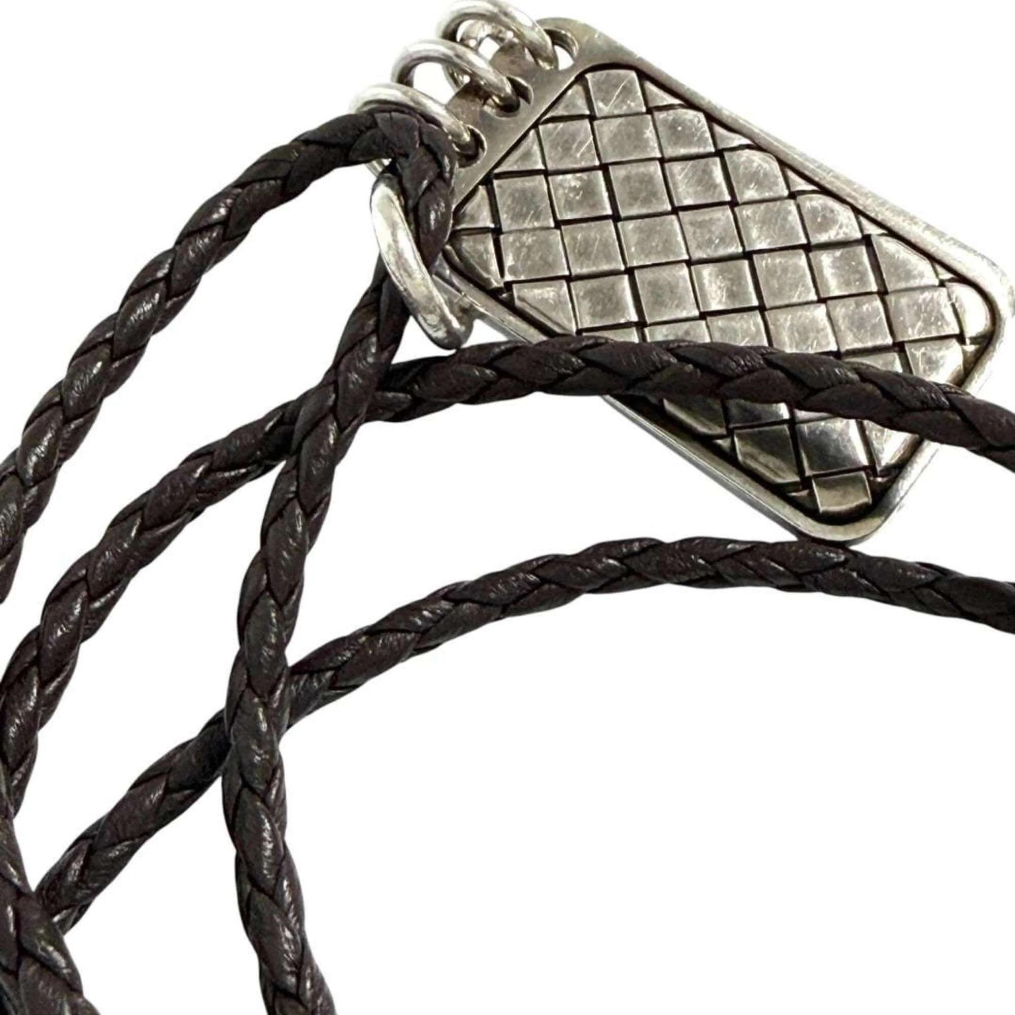 Pendant Necklace Leather and Sterling Silver Brown - Image 8