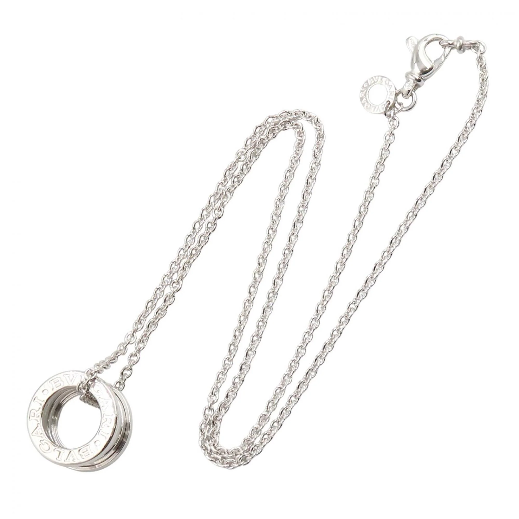 B Pendant Necklace 18K White Gold - Image 2