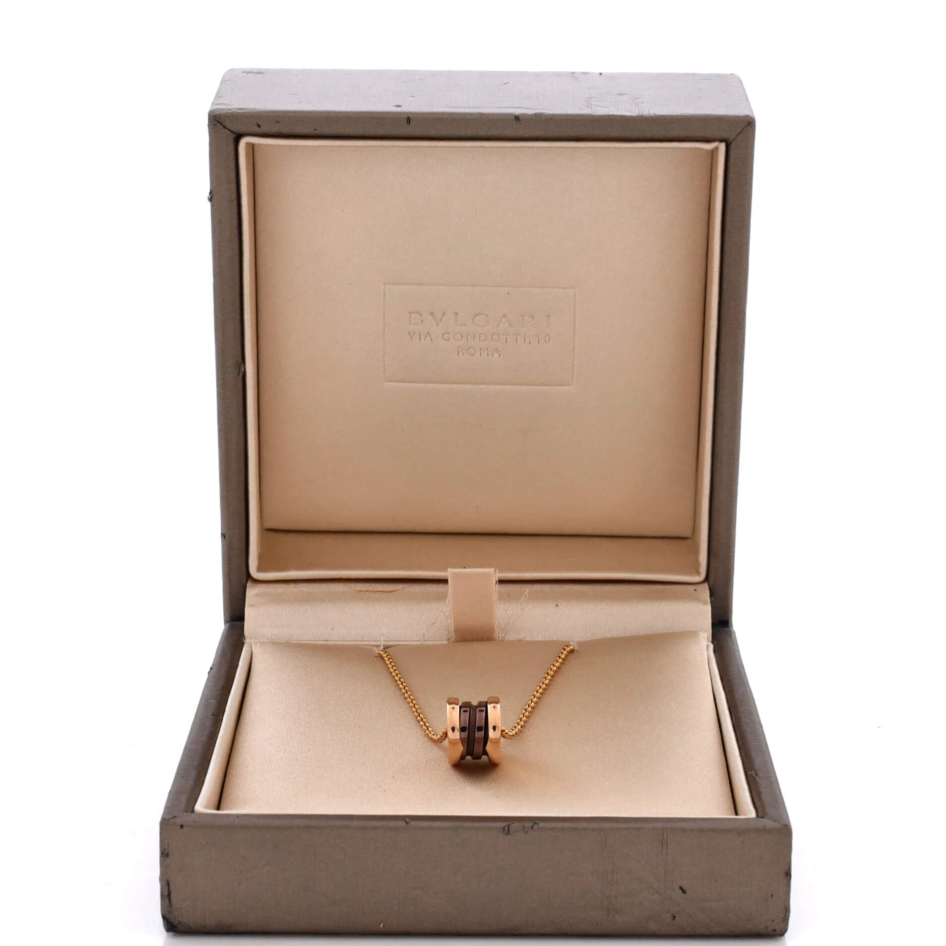 B.Zero1 Pendant Necklace 18k Rose Gold and Metal Mini - Image 2