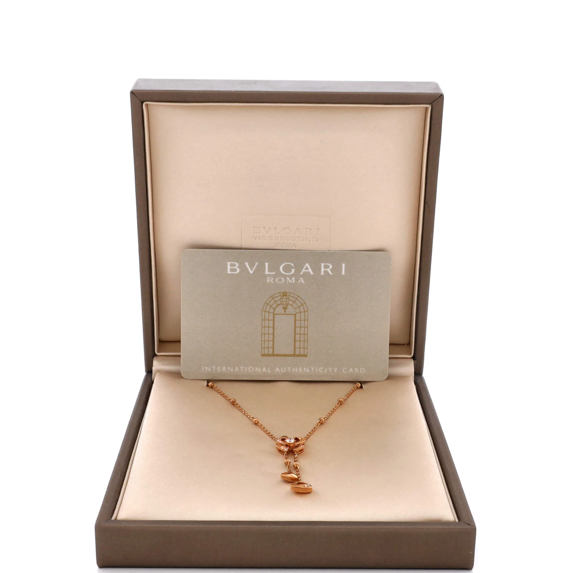 Fiorever Drop Pendant Necklace 18K Rose Gold and Diamonds - Image 2