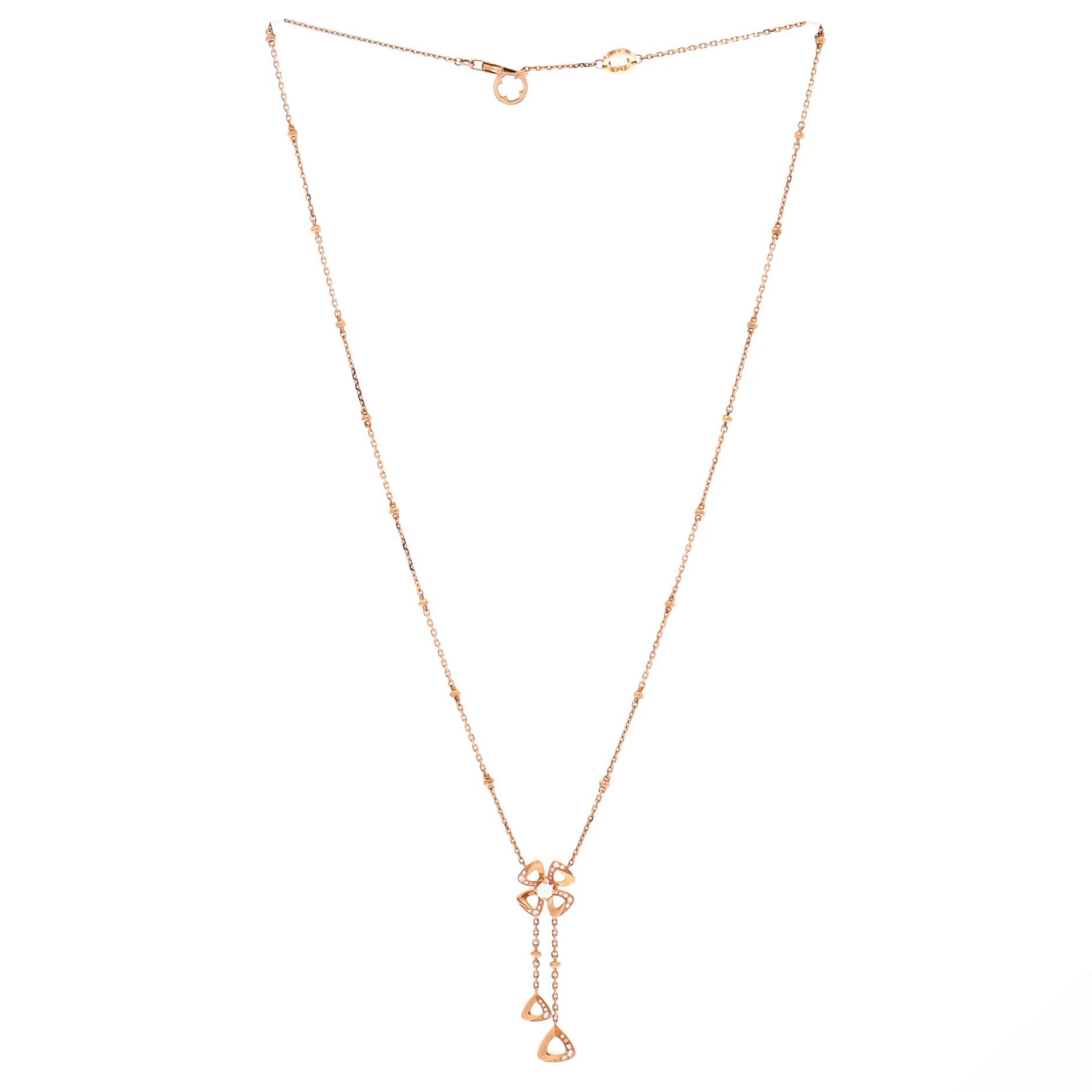 Fiorever Drop Pendant Necklace 18K Rose Gold and Diamonds - Image 3