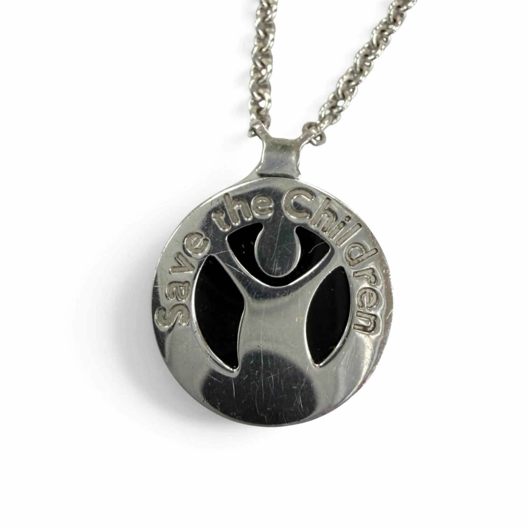 Pendant Necklace Sterling Silver with Onyx and Ruby - Image 4