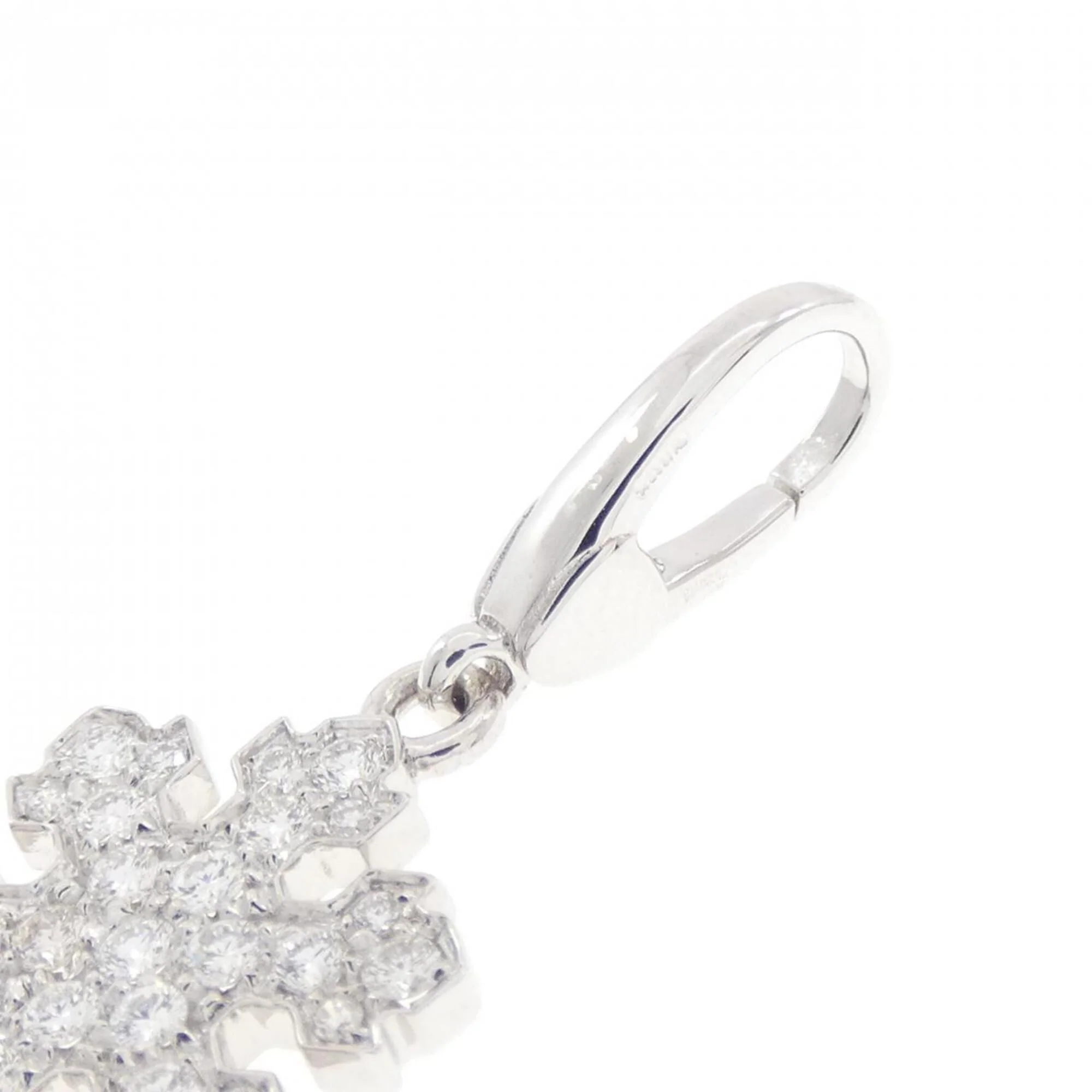 Snowflake Charm Necklace 18K White Gold with Diamond - Image 3