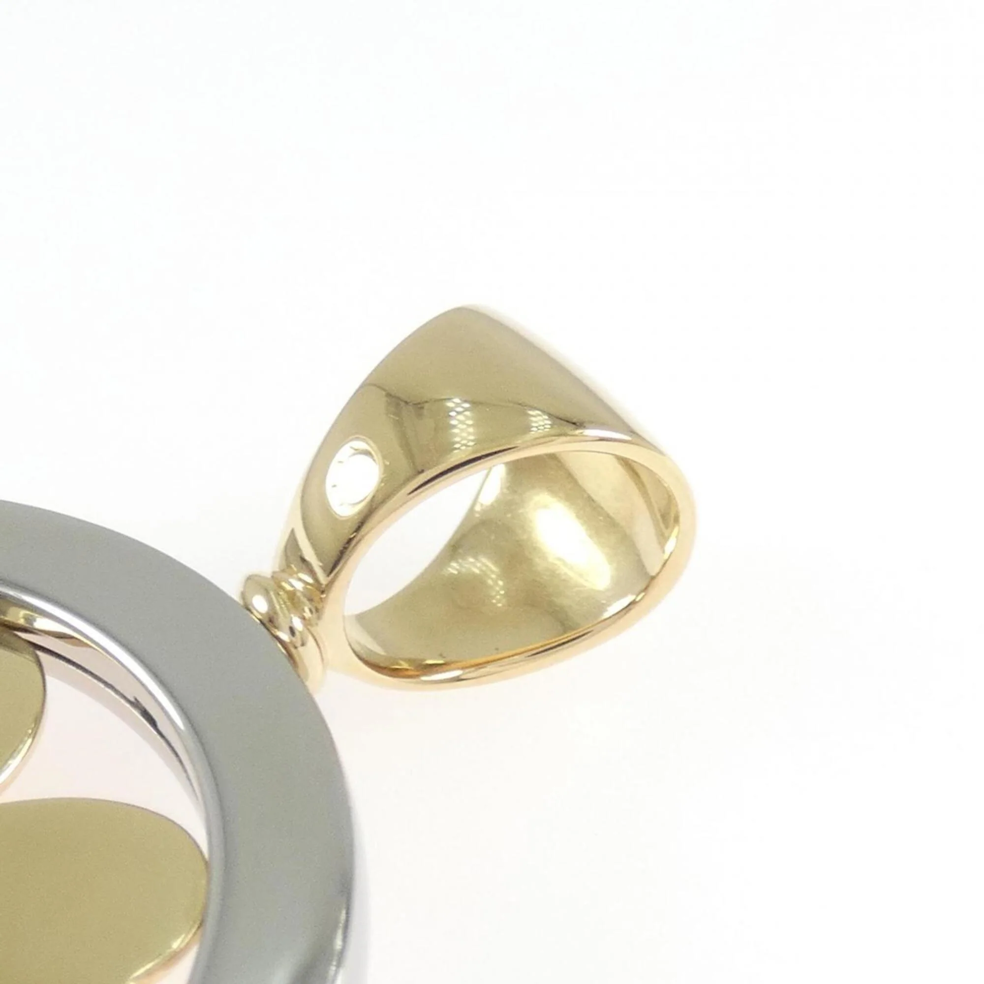 Tondo Clover Pendant Necklace Stainless Steel and 18K Yellow Gold - Image 3
