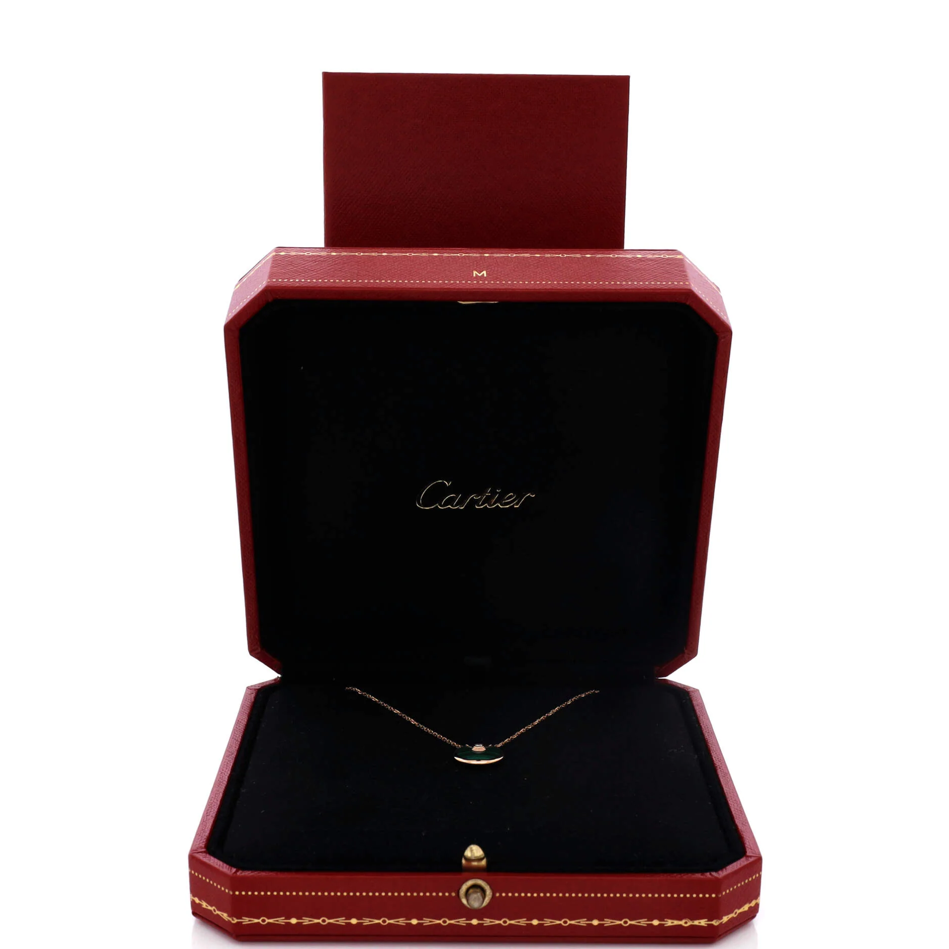 Amulette de Cartier Pendant Necklace 18K Rose Gold with Malachite and Diamond XS - Image 2