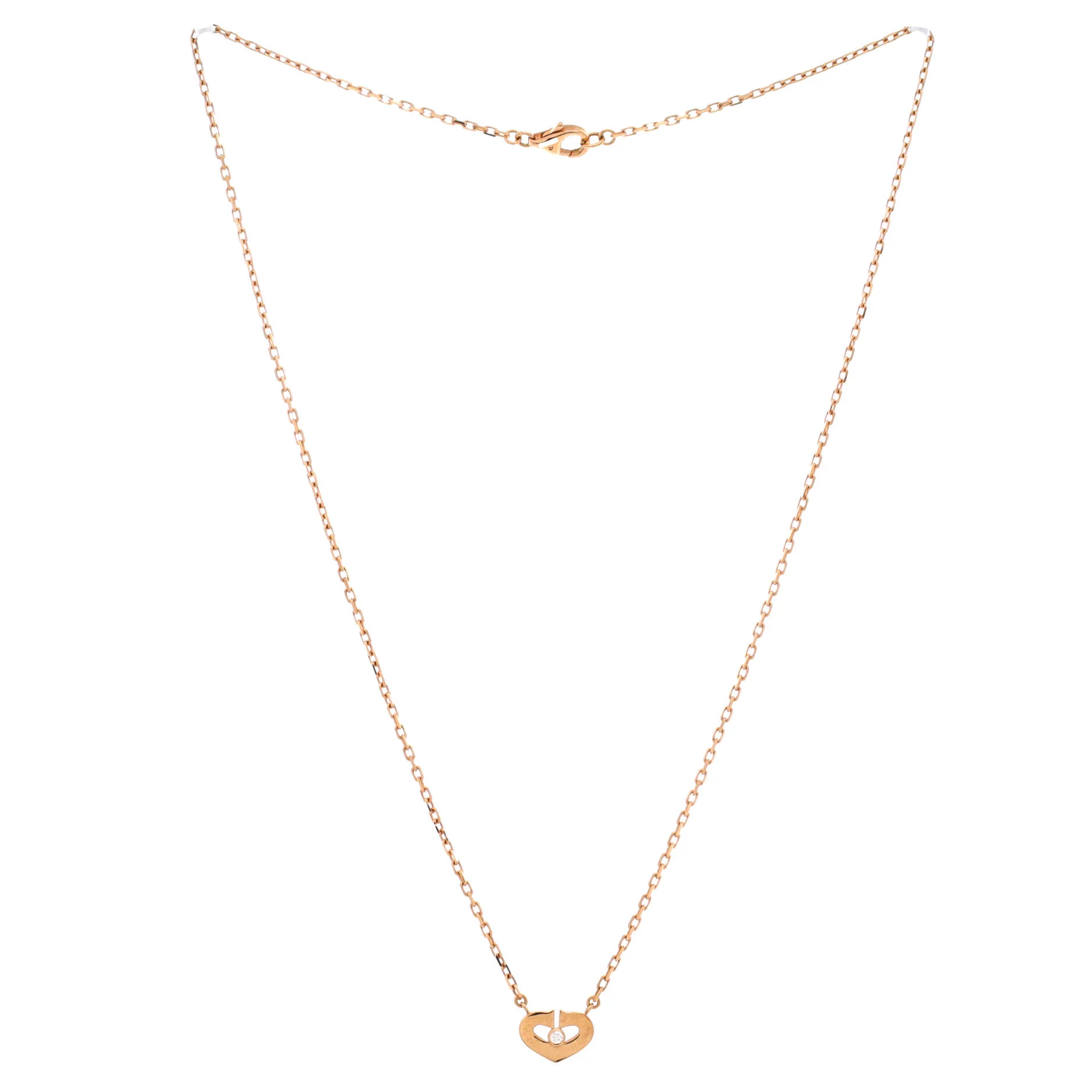 C Heart de Cartier Pendant Necklace 18K Rose Gold with Diamond XS - Image 2