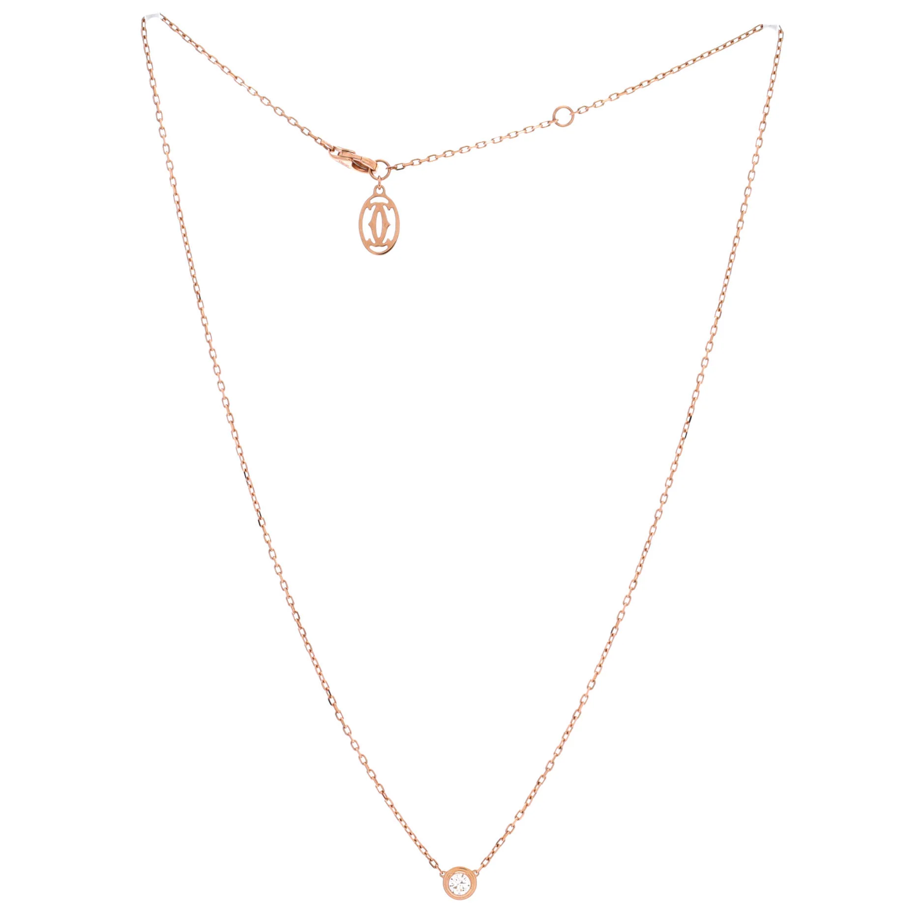 Cartier D'Amour Pendant Necklace 18K Rose Gold with Diamond Large - Image 3